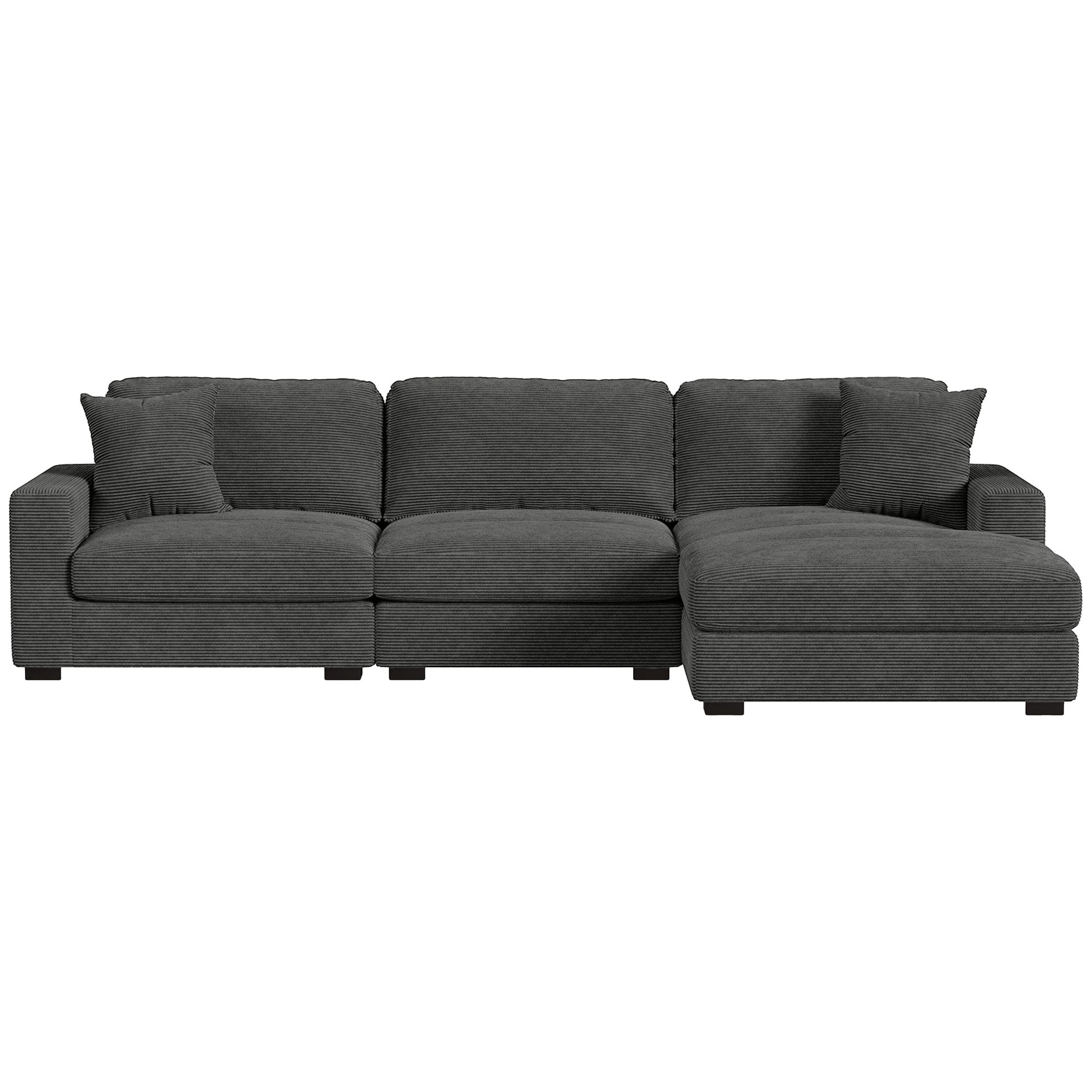 Horizon Steno Charcoal 3-Piece Sectional