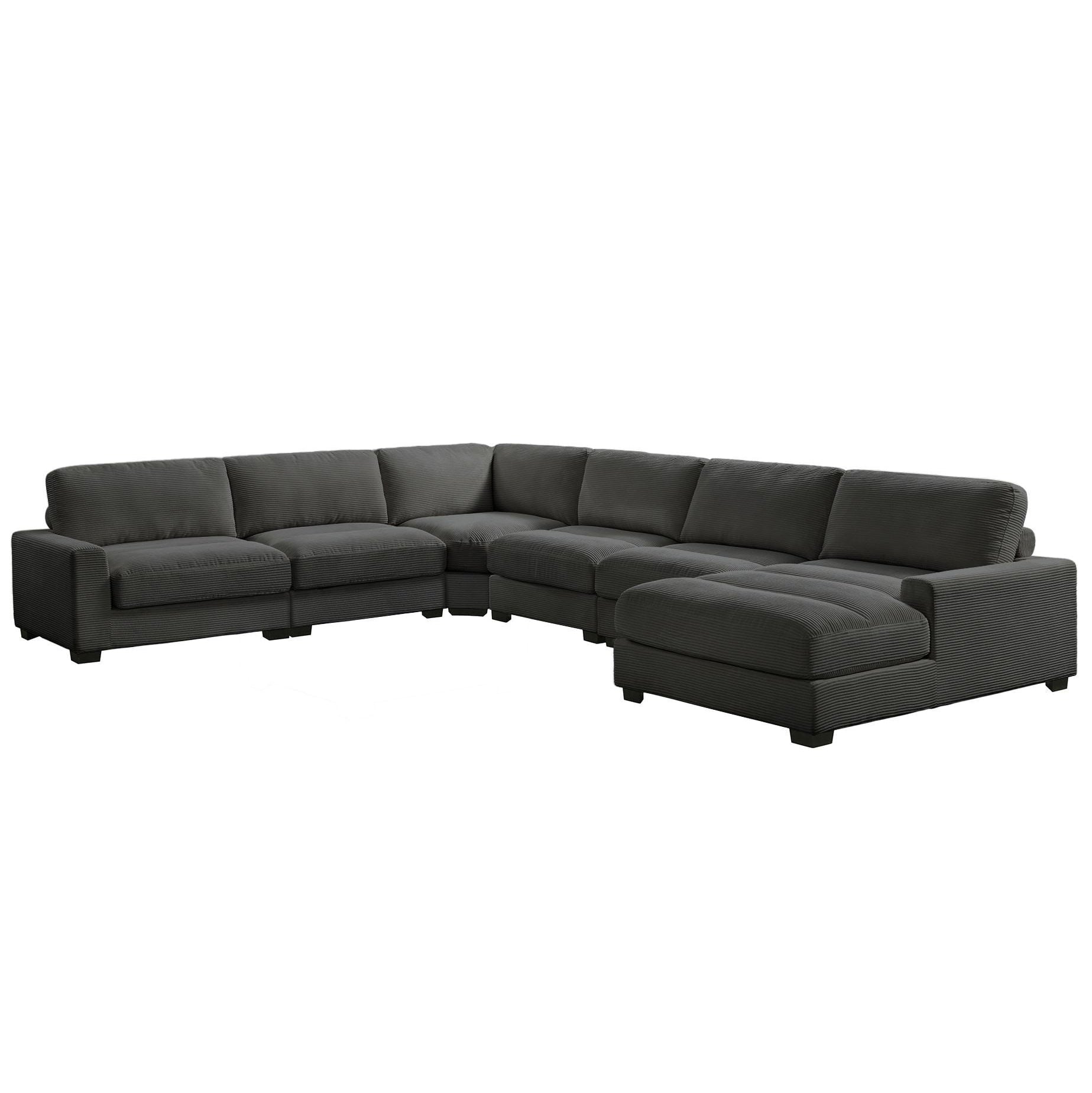 Horizon Steno Charcoal 6-Piece Sectional