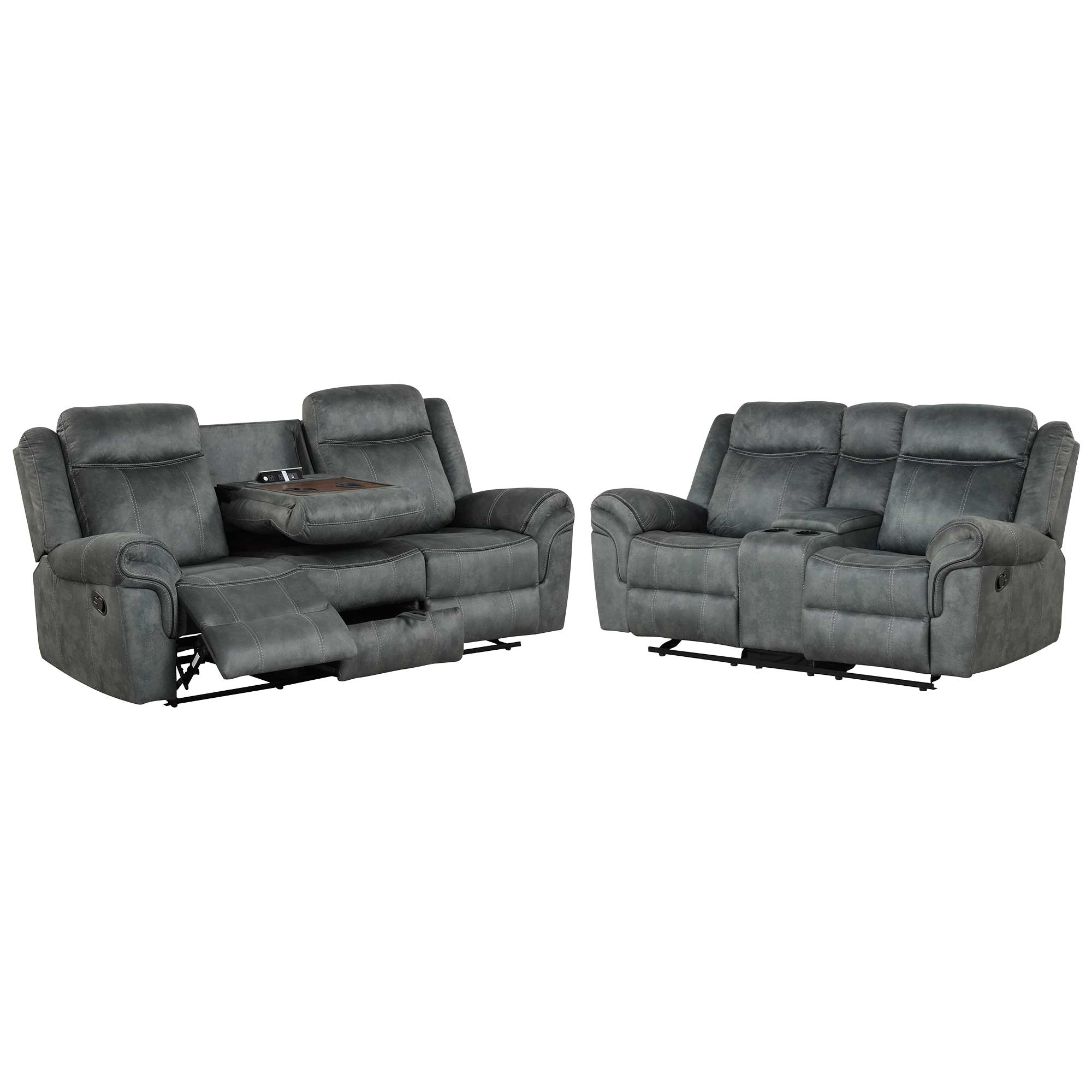 Darvin Manual Reclining Sofa and Loveseat Set