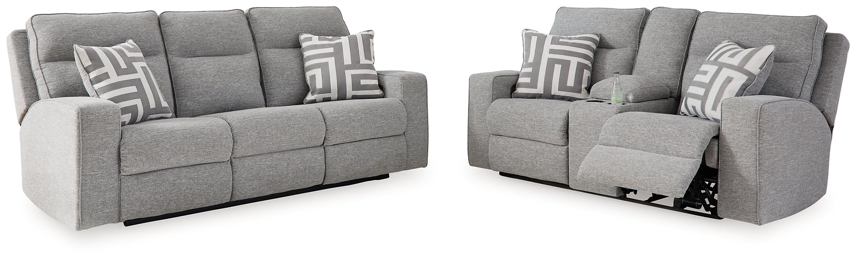 Biscoe Performance Fabric Dual Power Reclining Sofa and Loveseat