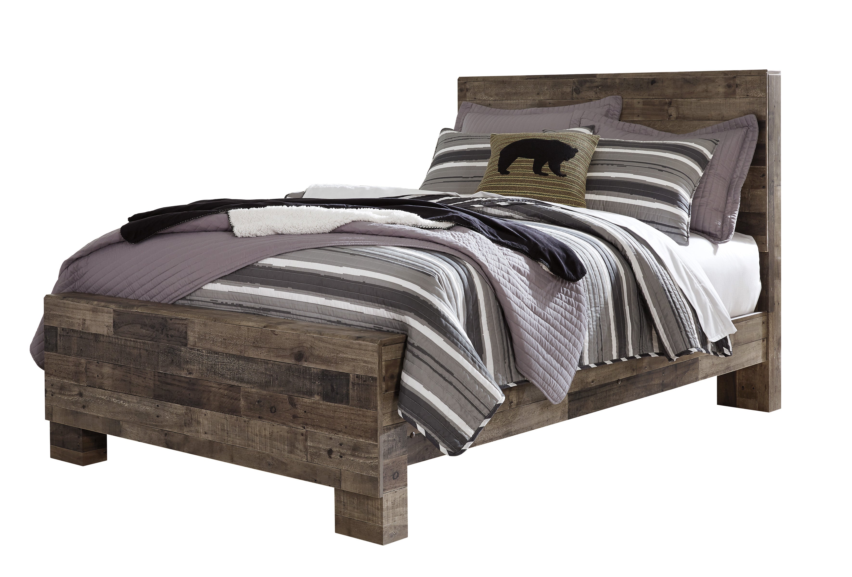Derekson Full Gray Panel Bed