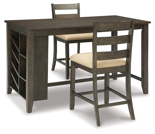 Rokane Counter Height Dining Table and 2 Barstools