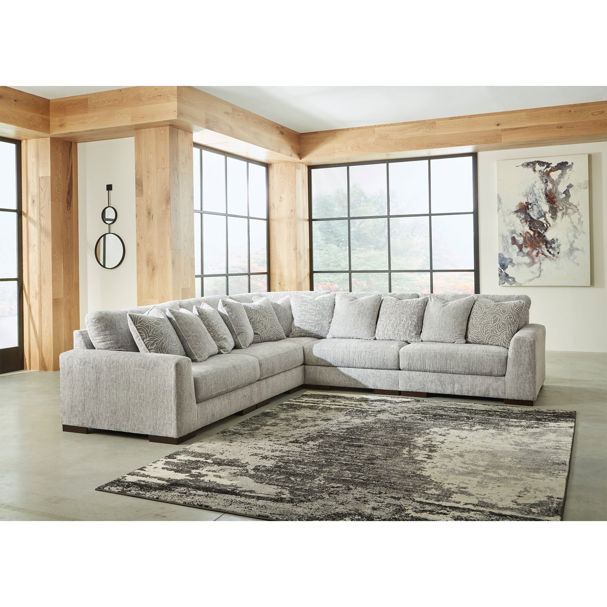 Regent Park 5-Piece Sectional in Pewter Color