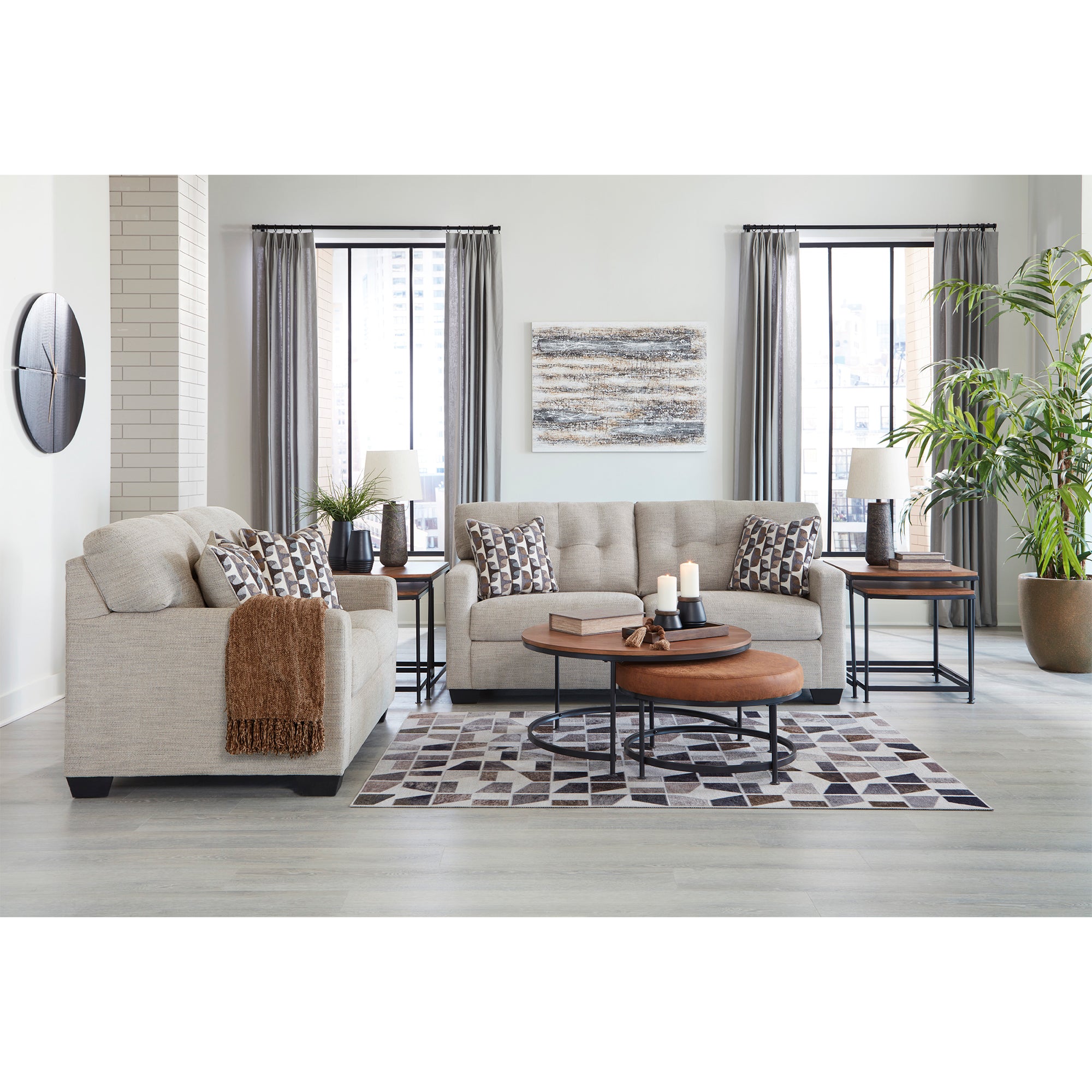 Chic pebble Mahoney Sofa and Loveseat, a stylish choice for modern interiors in Milwaukee