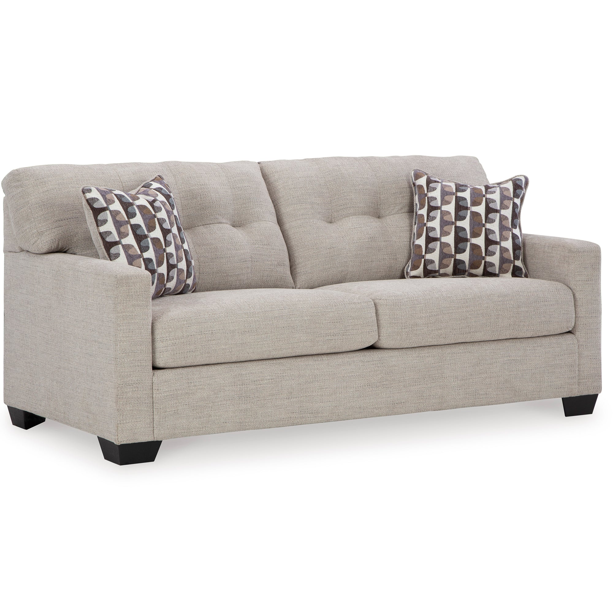 Pebble-colored Mahoney Sofa with a sleek, modern silhouette, suitable for any Milwaukee residence