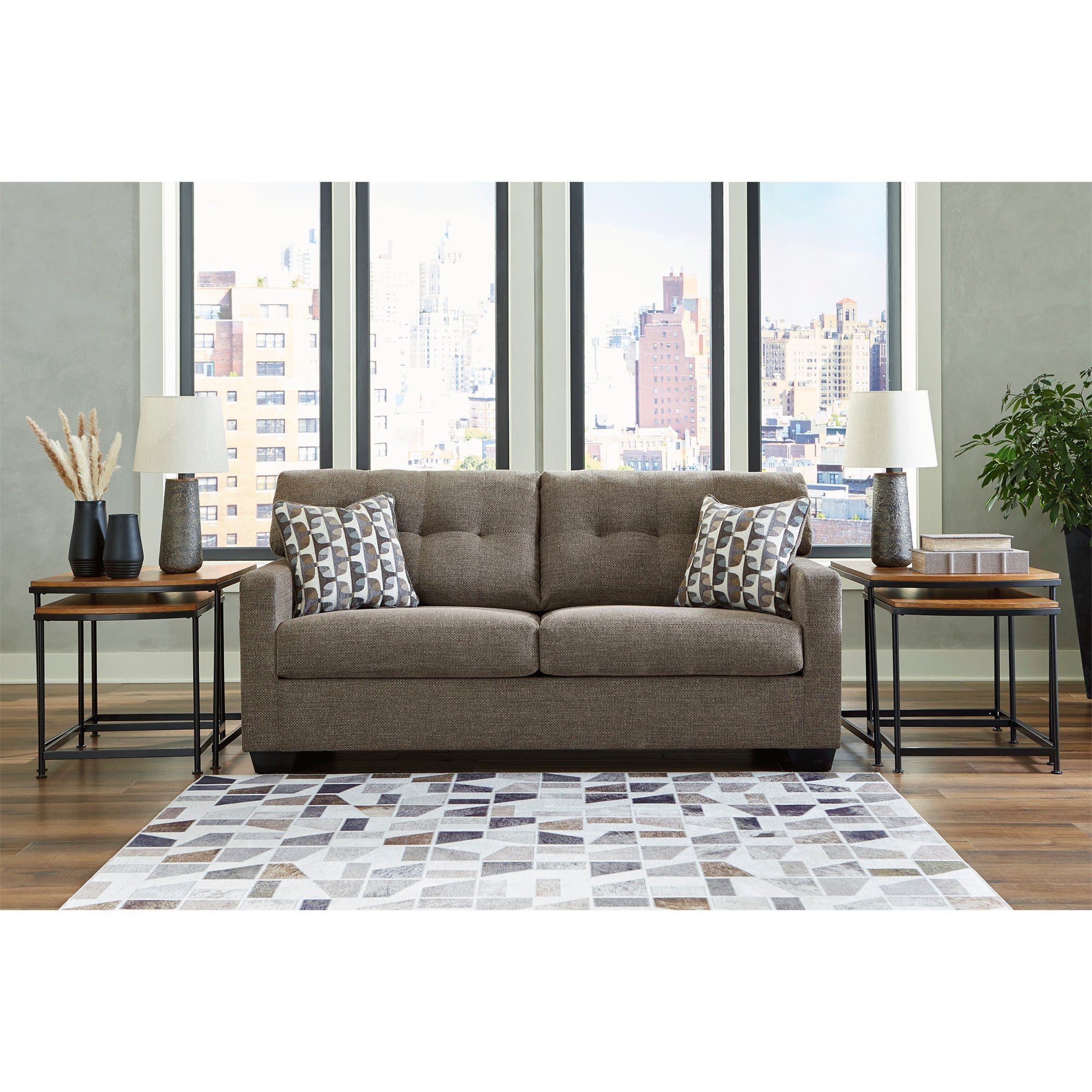 Luxurious Mahoney Sofa in deep chocolate, combines comfort with a sleek, modern design