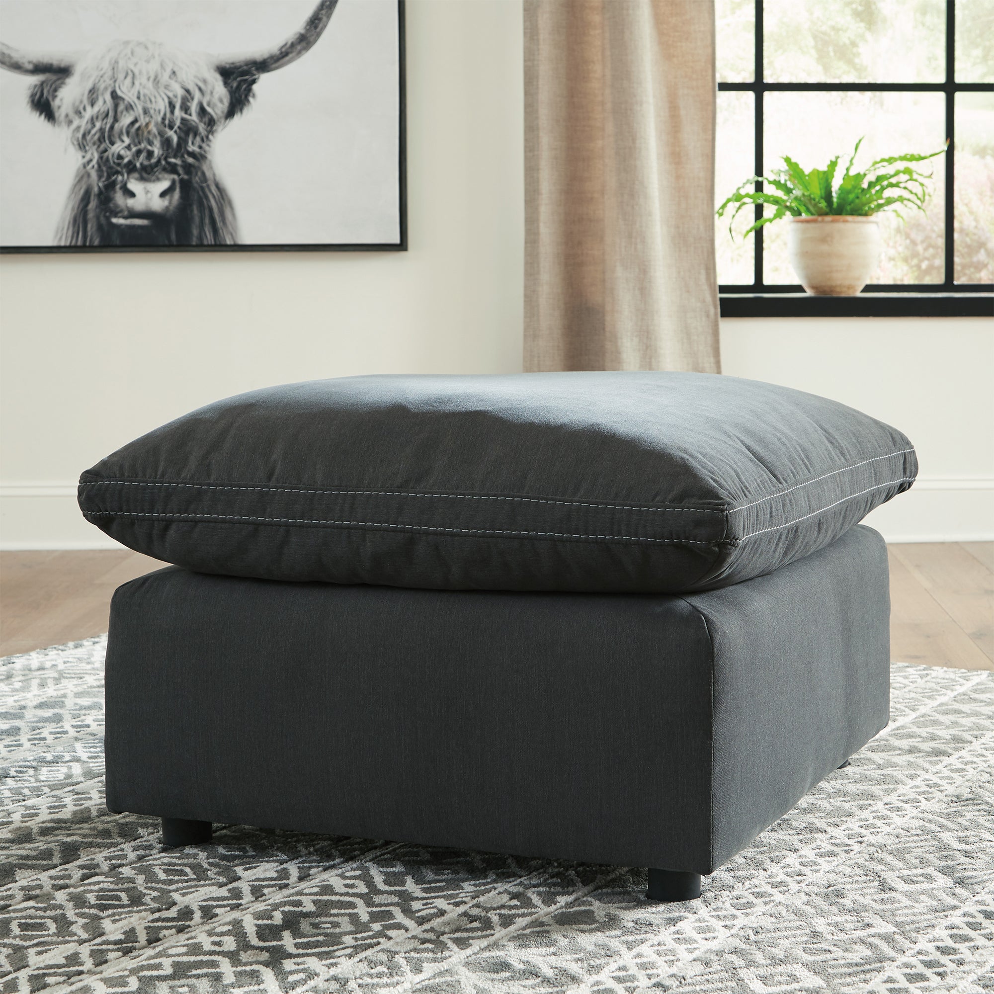 Savesto - Charcoal - Oversized Ottoman