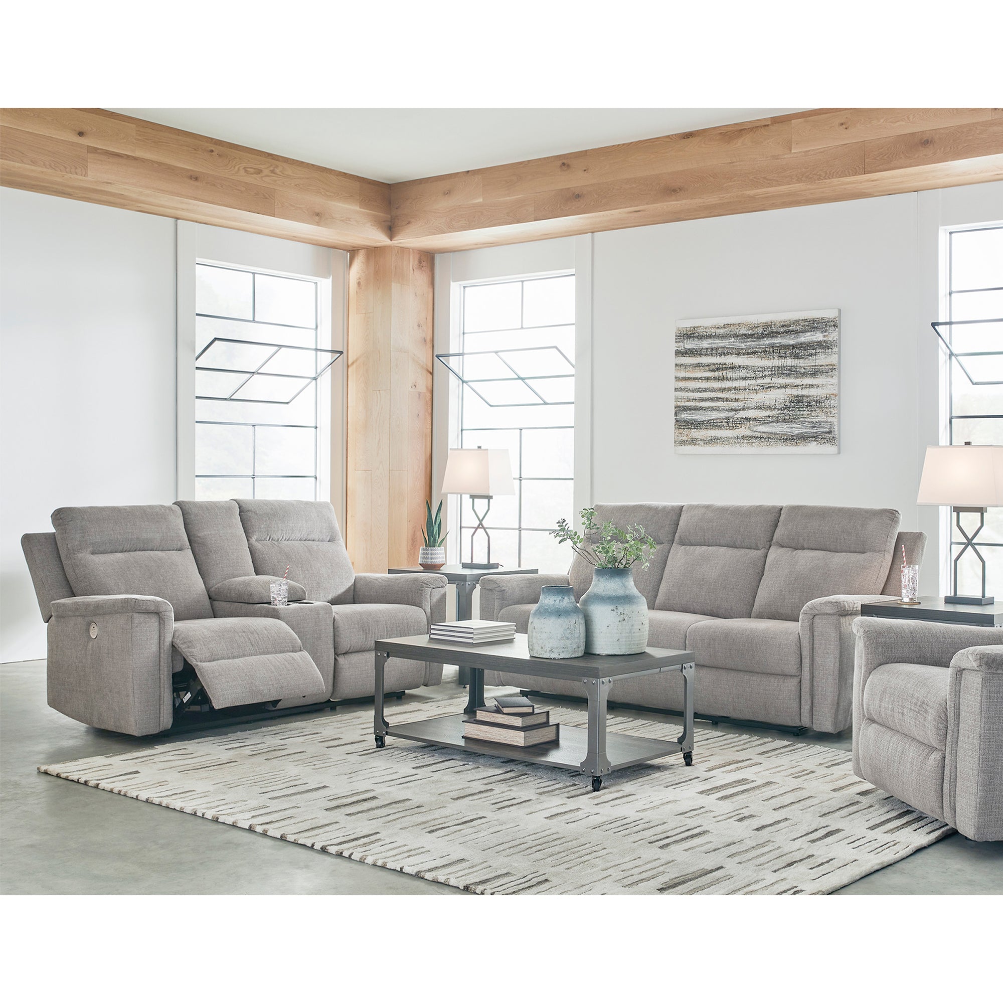 Barnsana Power Reclining Loveseat with Console