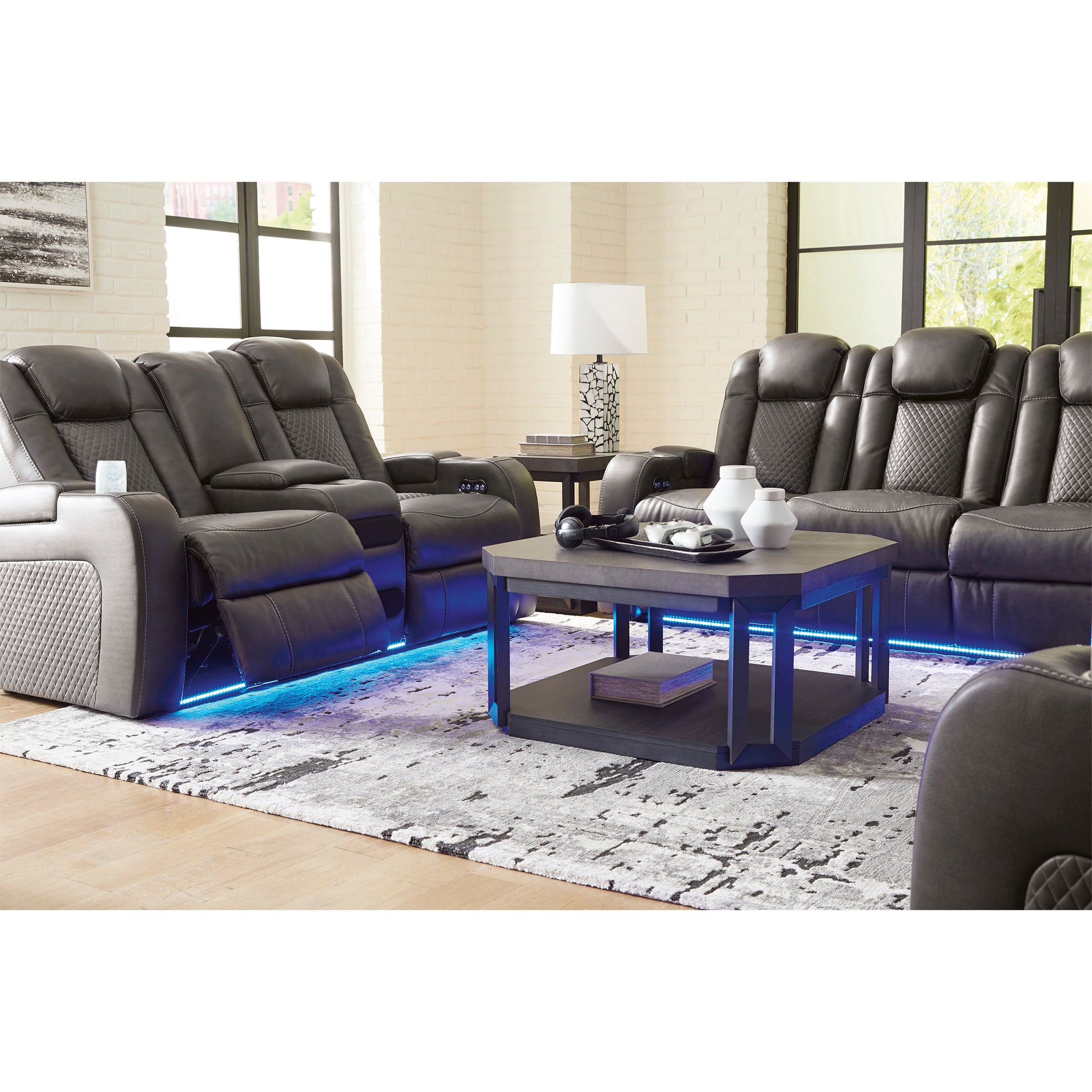 Fyne-Dyme Dual Power Reclining Sofa and Loveseat