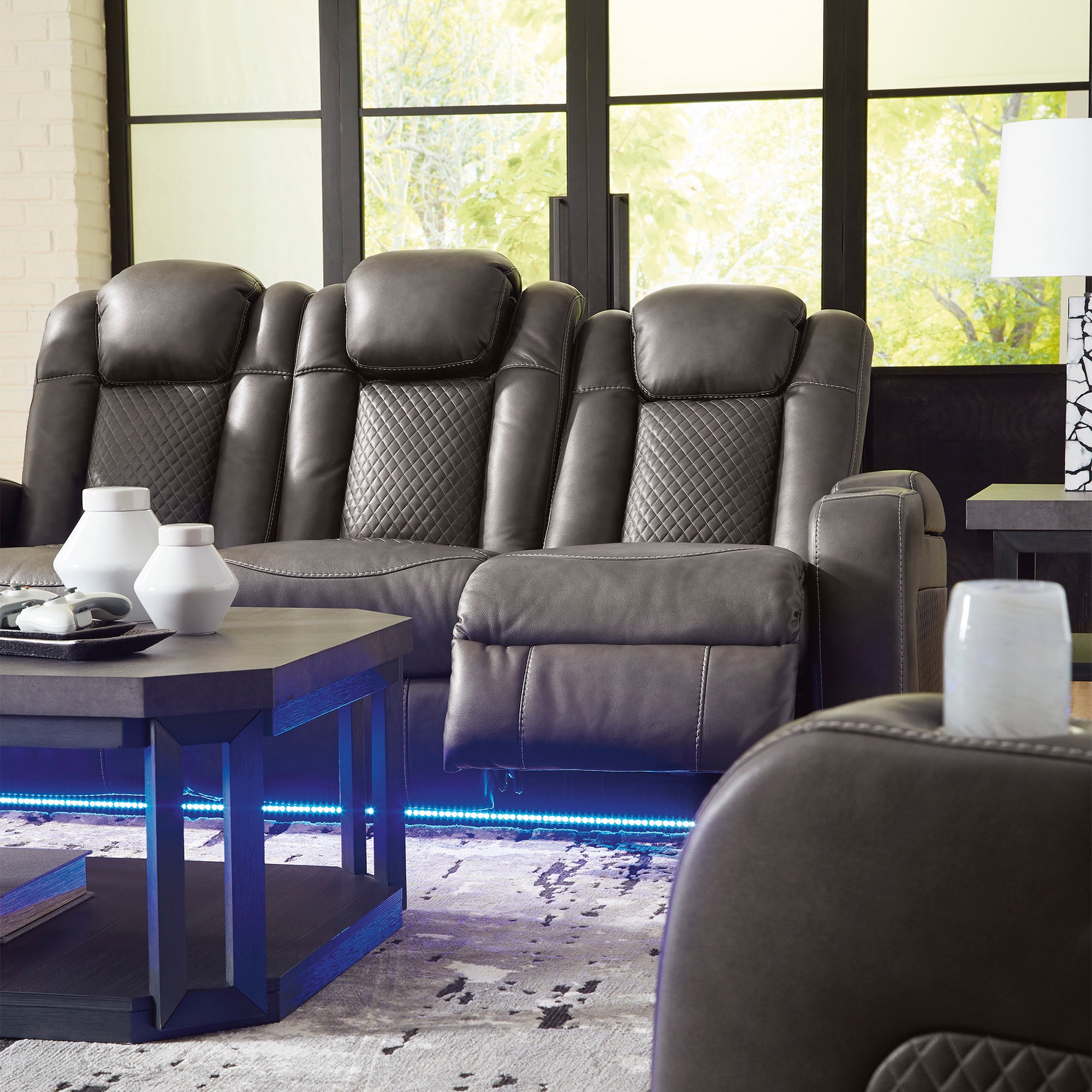 Fyne-Dyme Dual Power Reclining Sofa and Loveseat