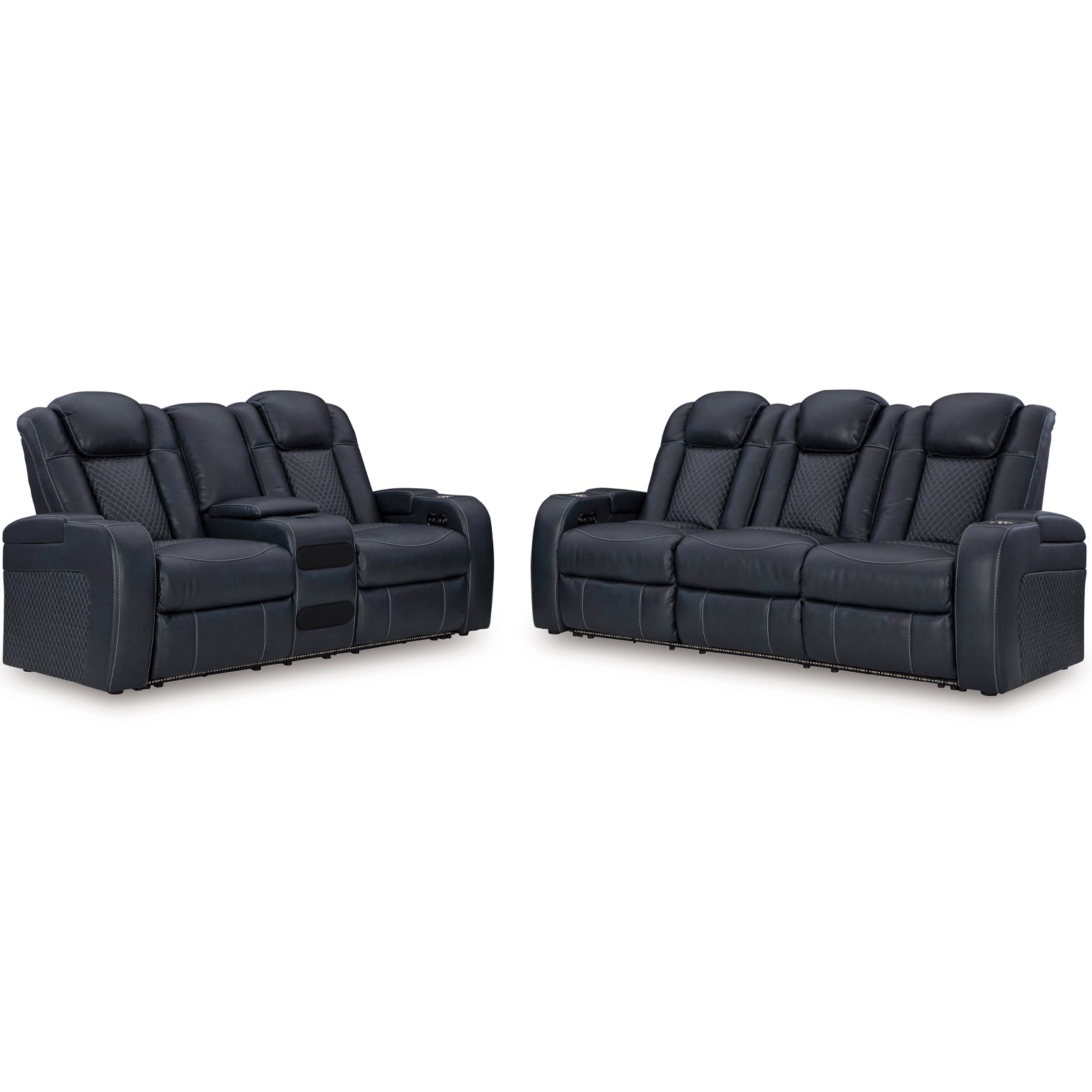 Fyne-Dyme Dual Power Reclining Sofa and Loveseat