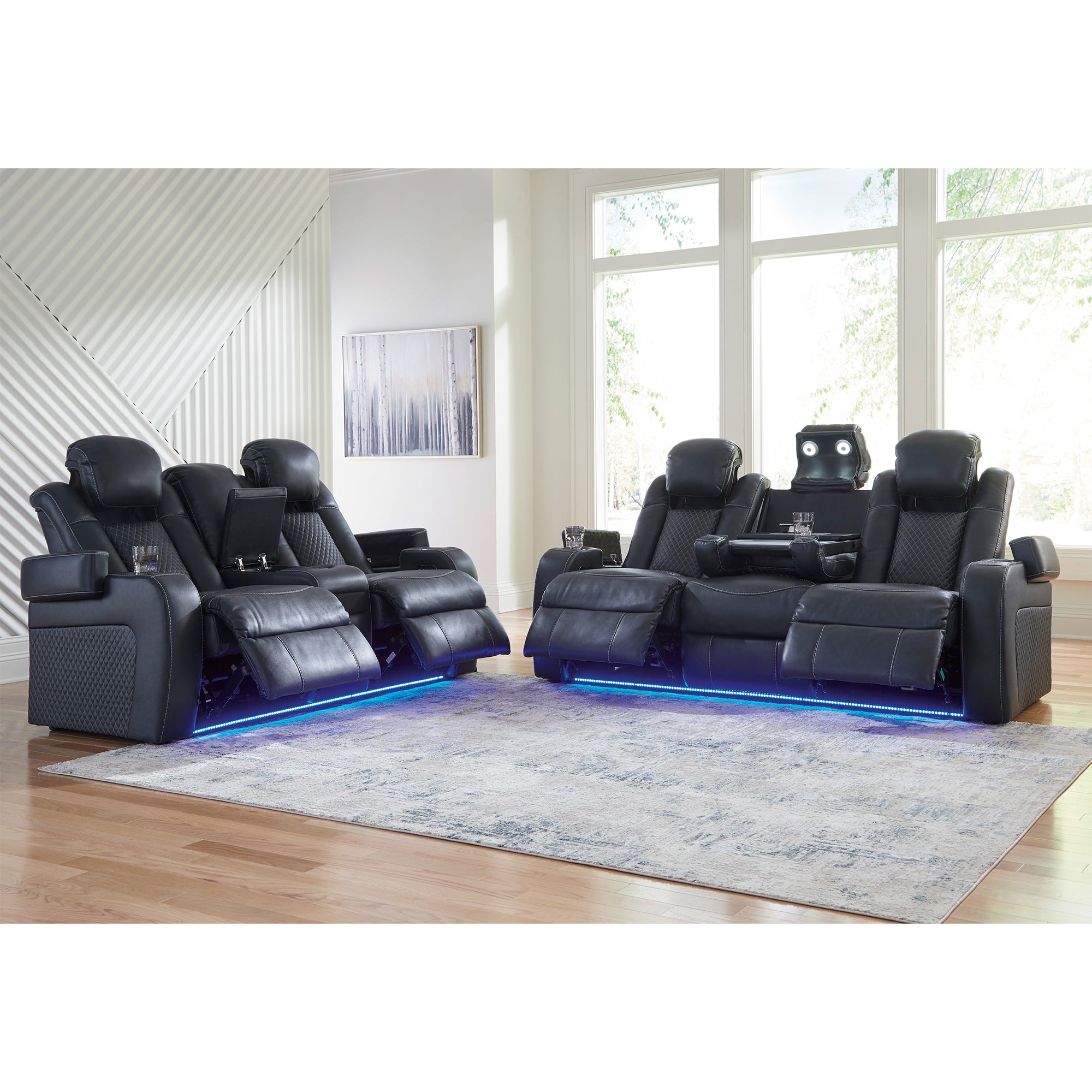 Fyne-Dyme Dual Power Reclining Sofa and Loveseat