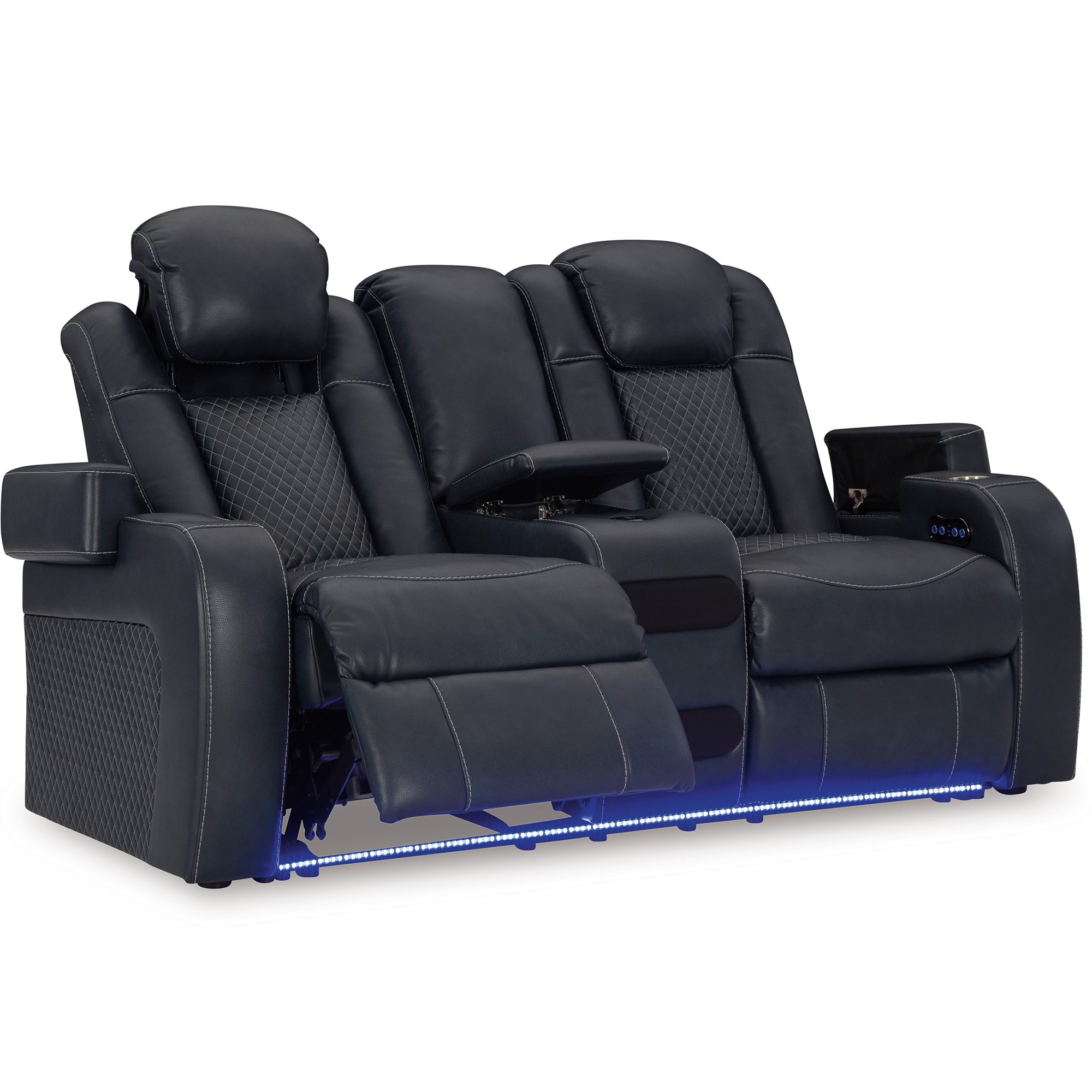 Fyne-Dyme Dual Power Reclining Loveseat with Console