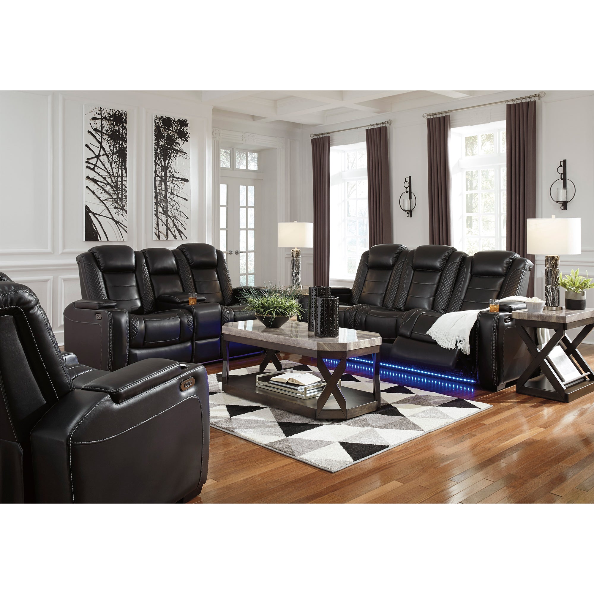 Party Time Power Reclining Sofa and Loveseat