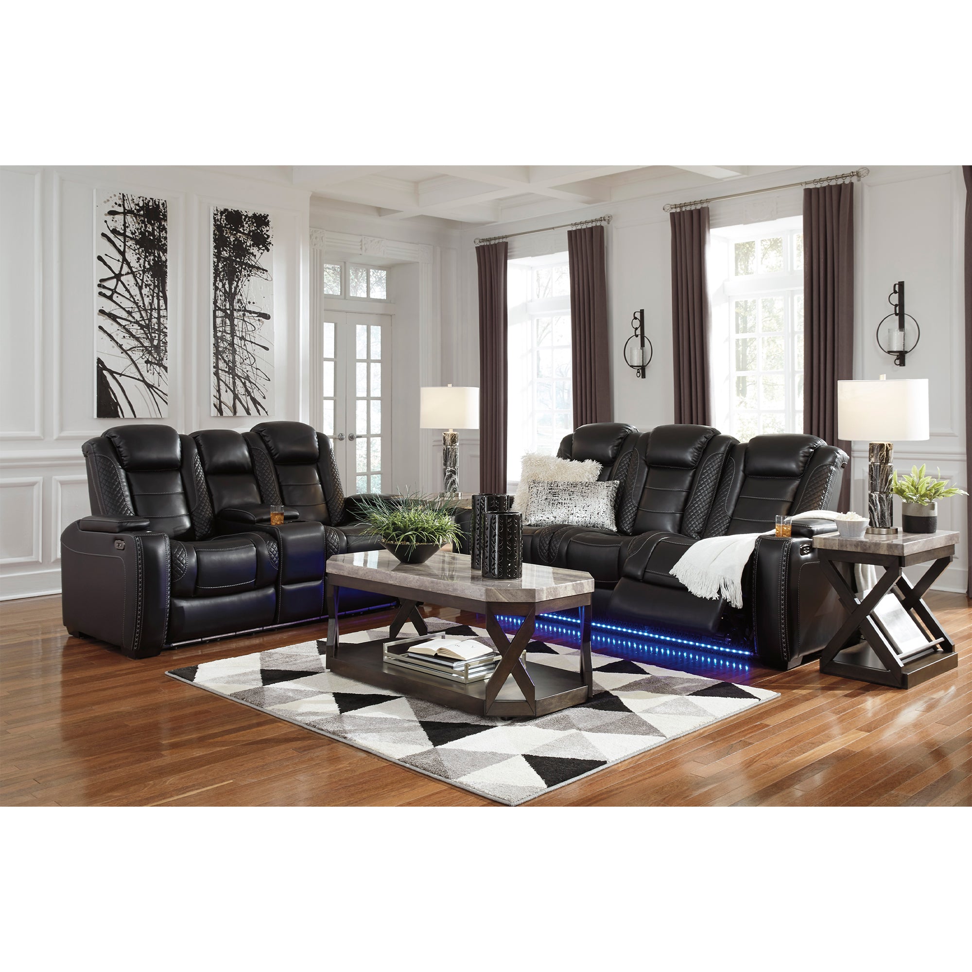 Party Time Power Reclining Sofa and Loveseat