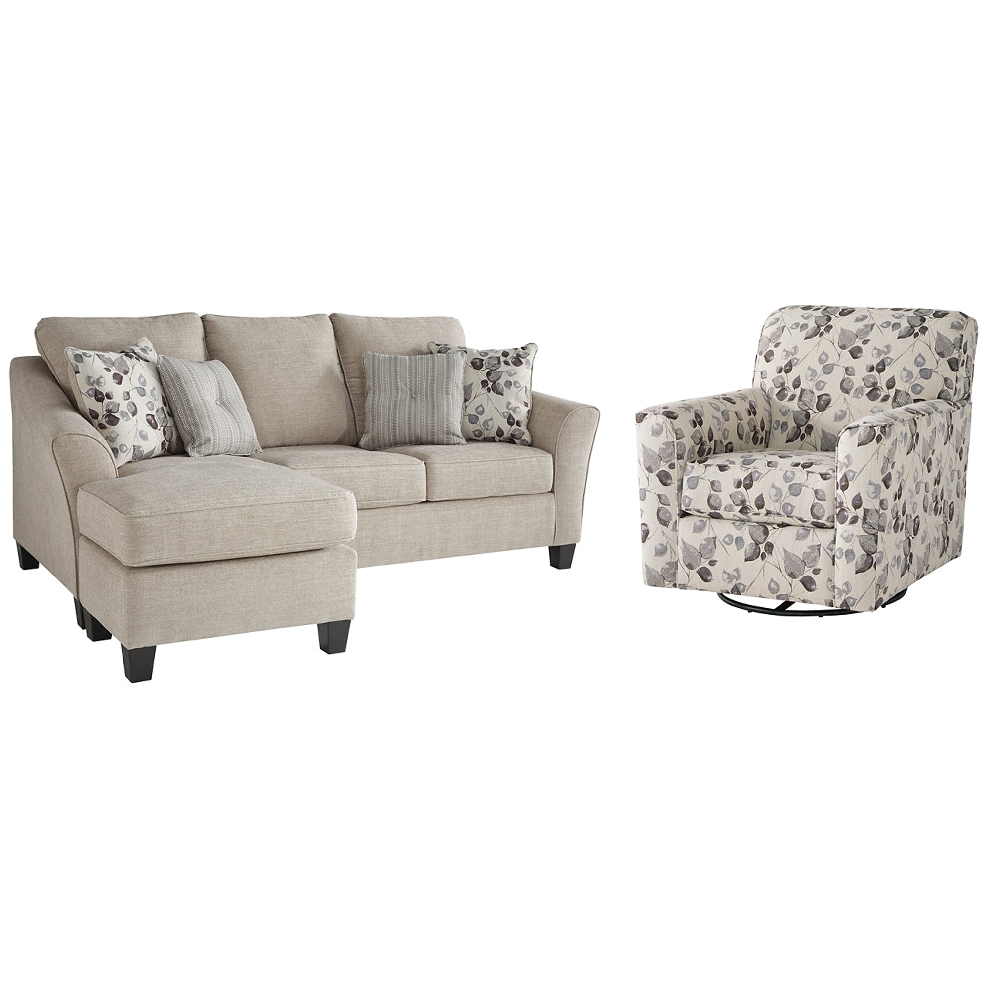 Abney Sofa Chaise and Swivel Chair