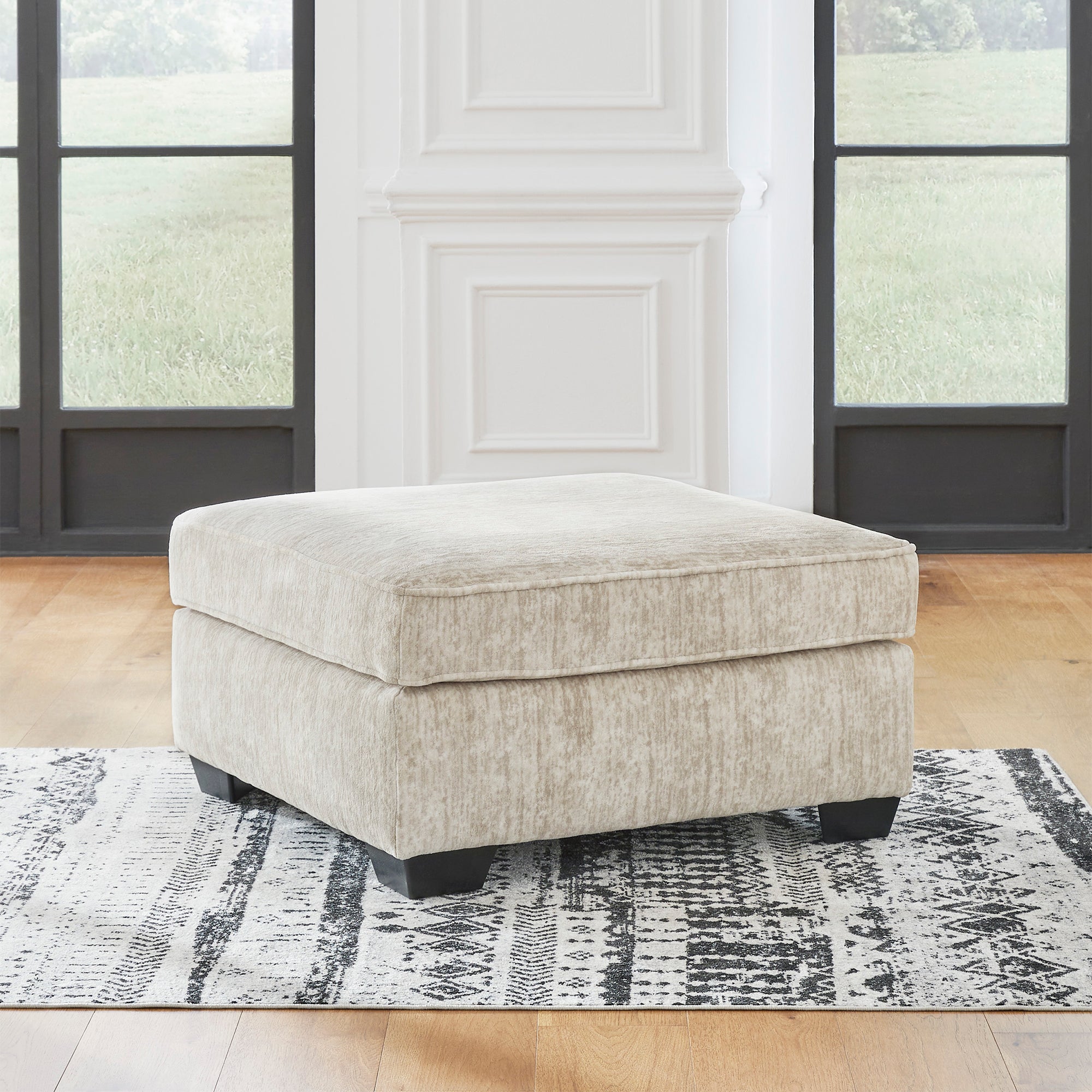 Lonoke Oversized Accent Ottoman in Parchment Color