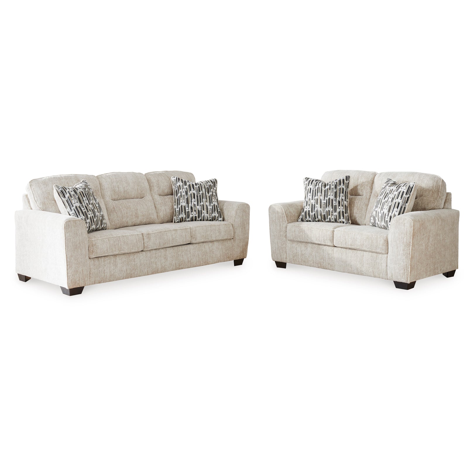 Lonoke Sofa and Loveseat in Parchment Color