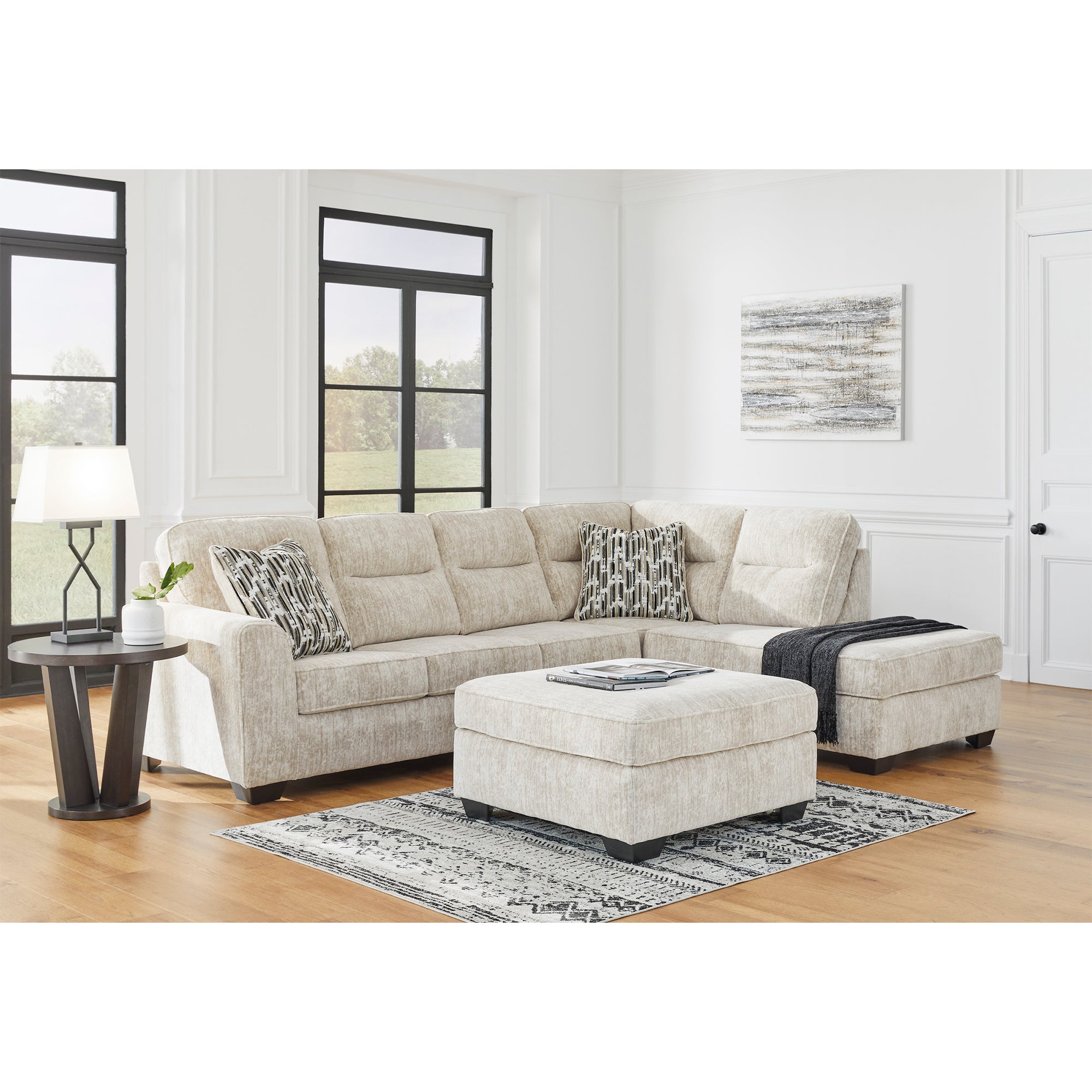 Lonoke 2-Piece Sectional with Chaise in Parchment Color