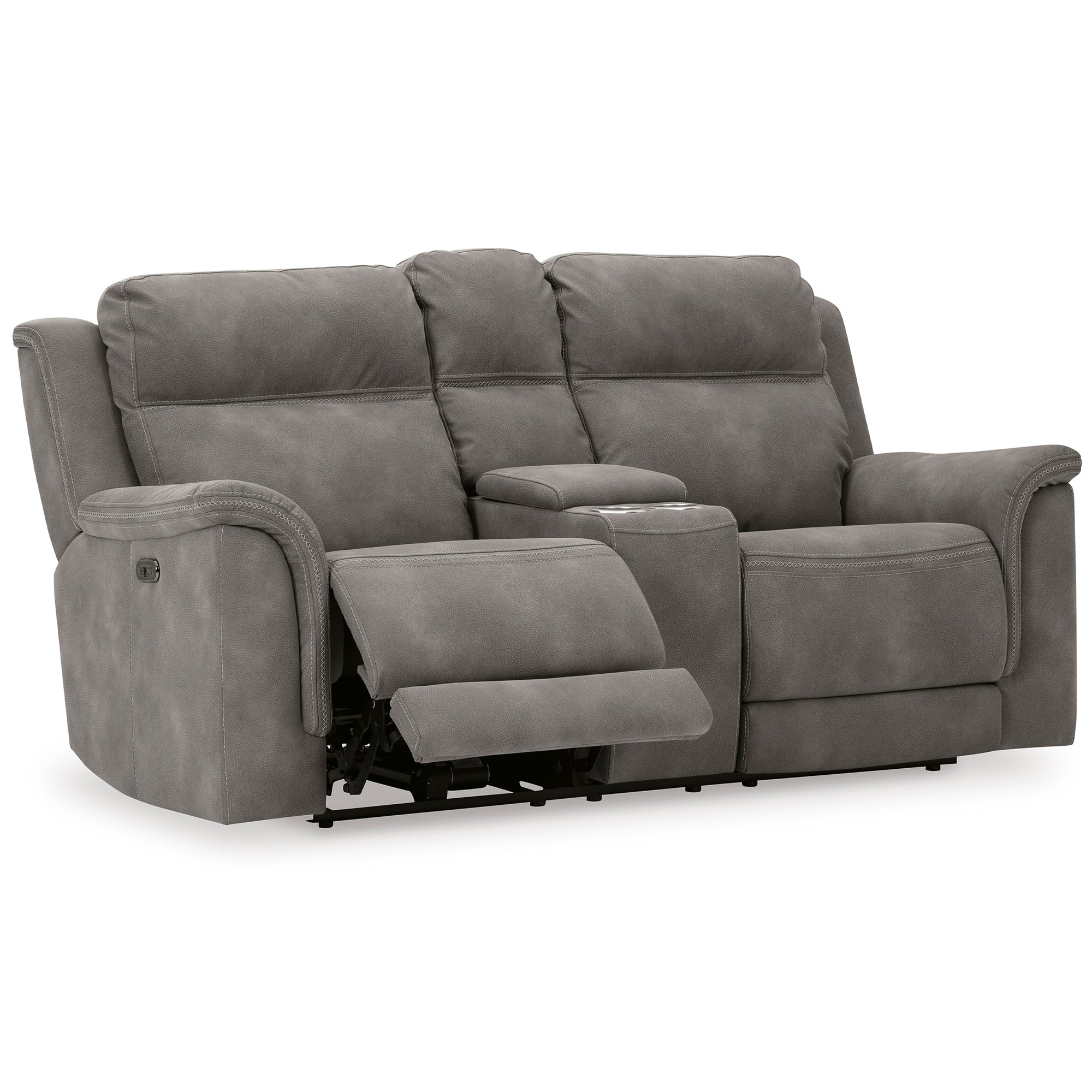 Next-gen Durapella Power Recliner Loveseat with Console and adjustable Headrest