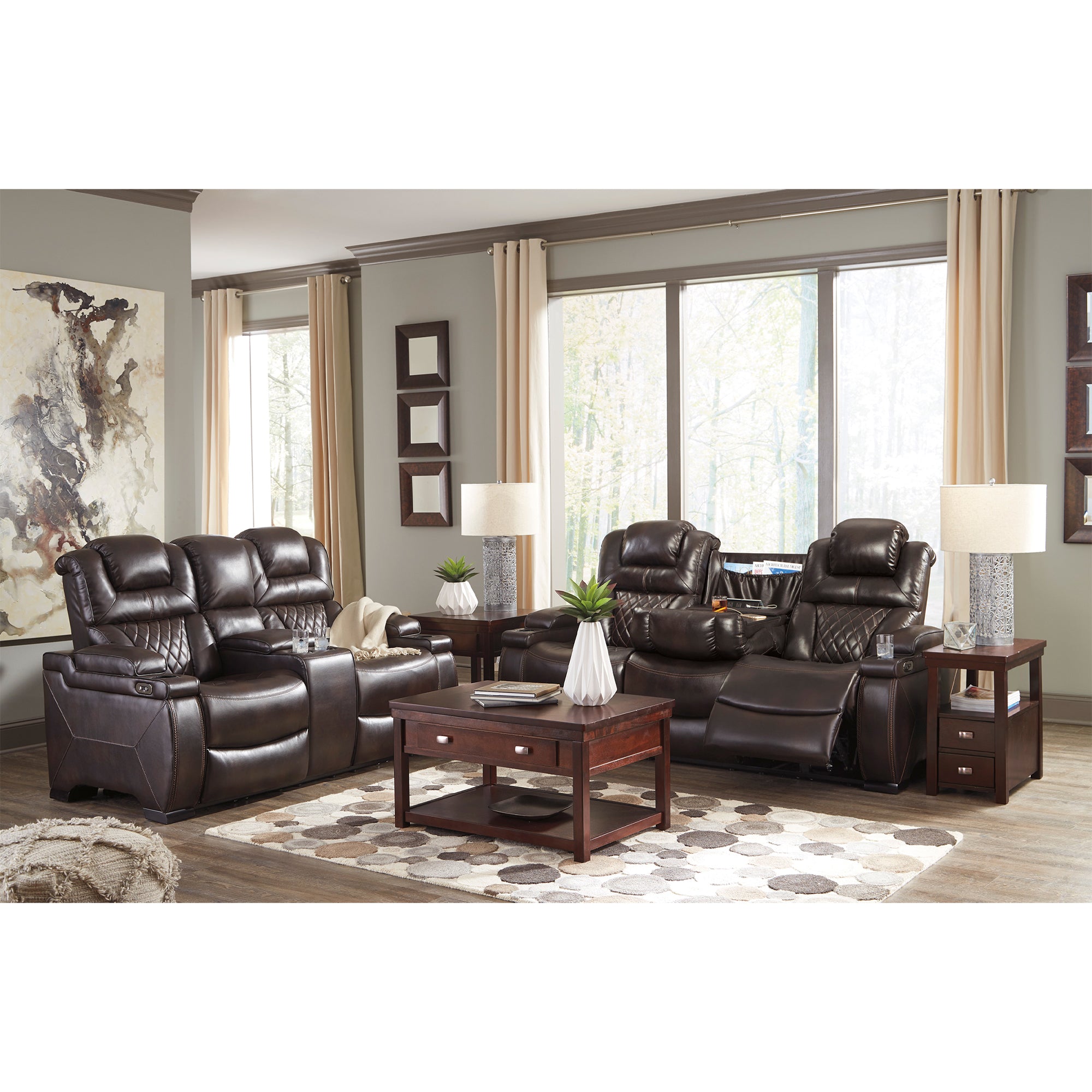 Warnerton Power Reclining Sofa and Loveseat