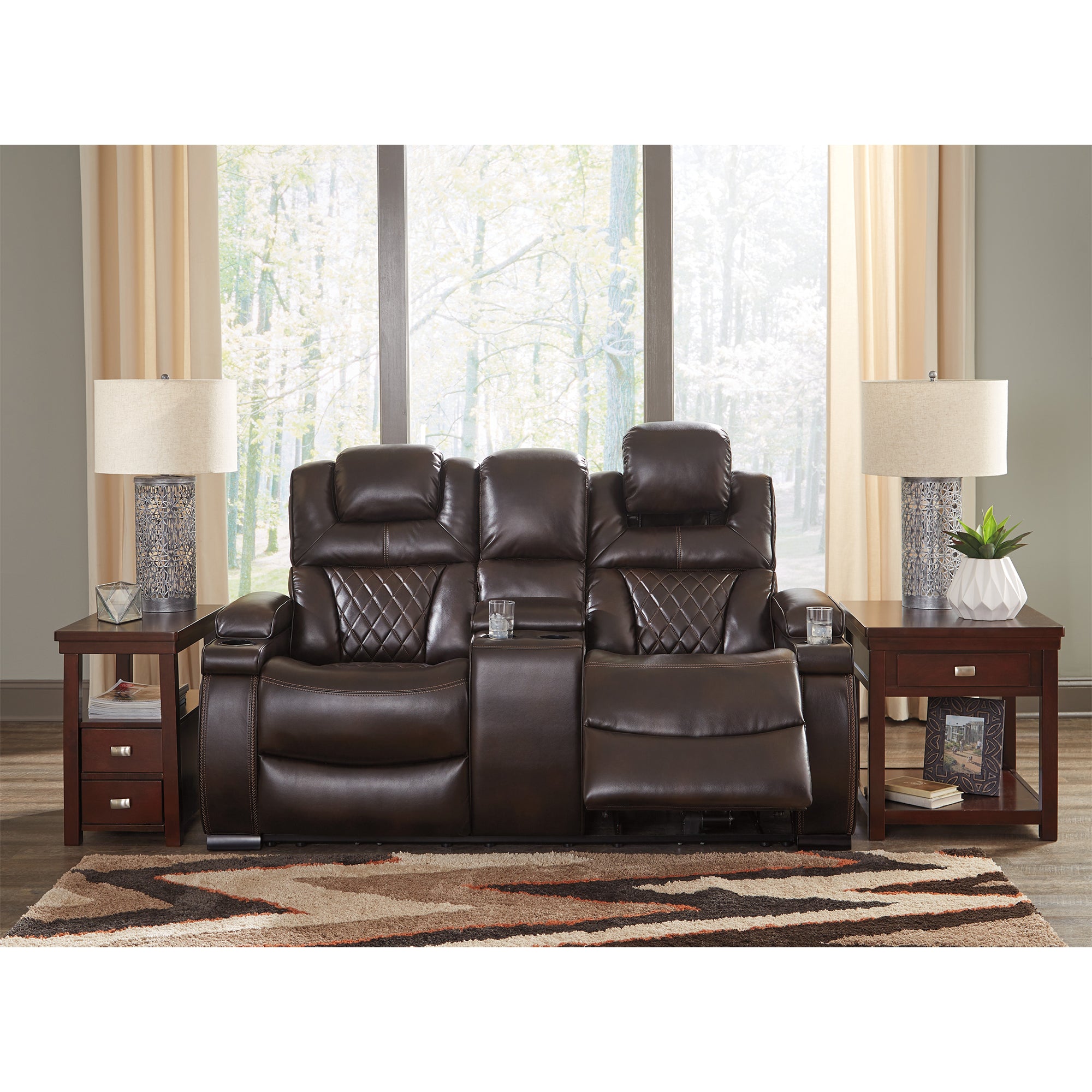 Warnerton Dual Power Reclining Loveseat with Console