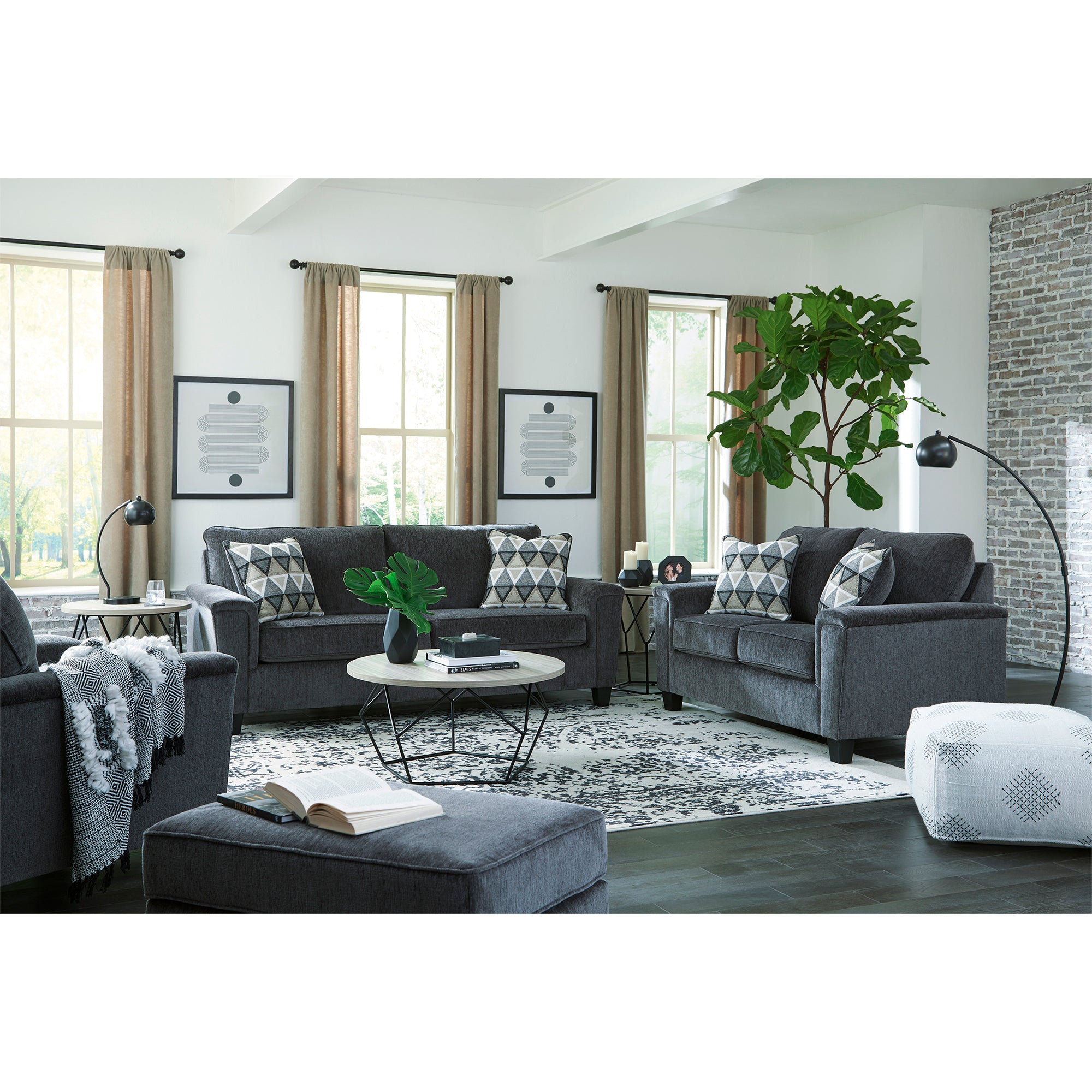 Abinger Sofa and Loveseat in Smoke Color