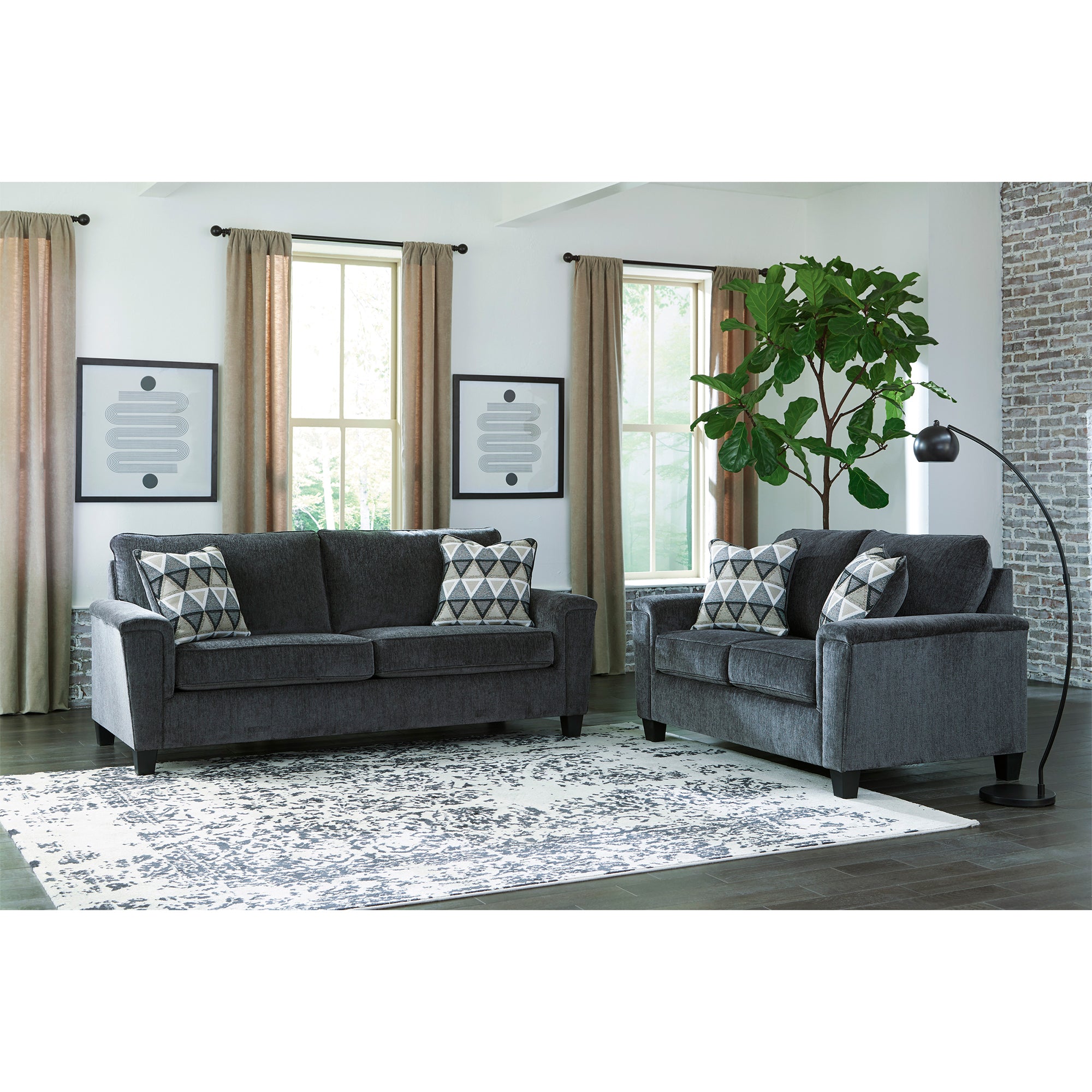 Abinger Sofa and Loveseat in Smoke Color