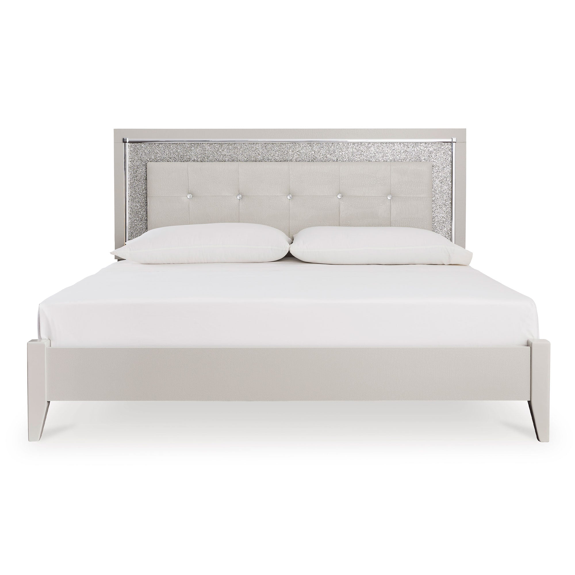 Zyniden Queen Panel Bed with Mirrored Dresser