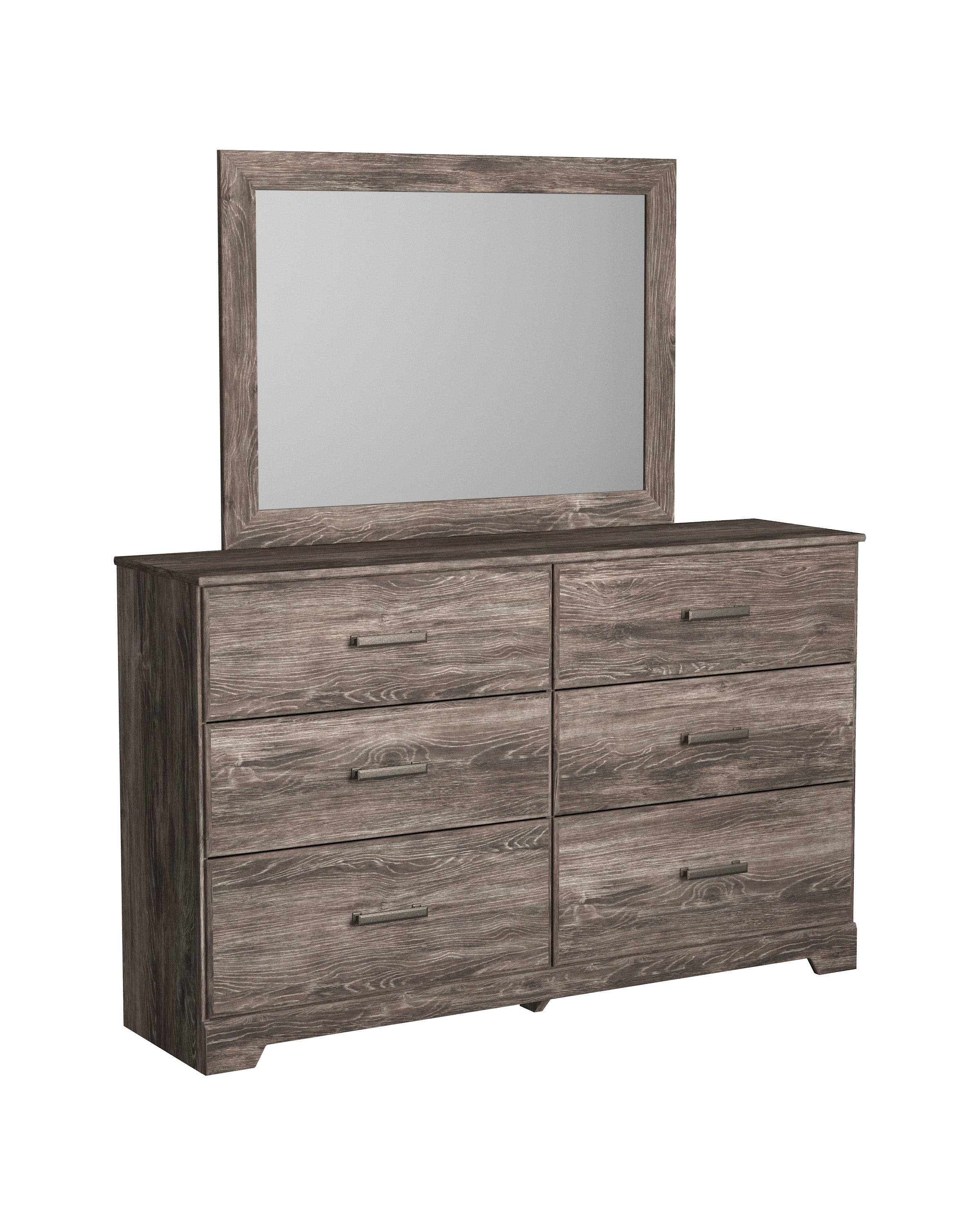 Ralinksi Full Panel Bed with Mirrored Dresser