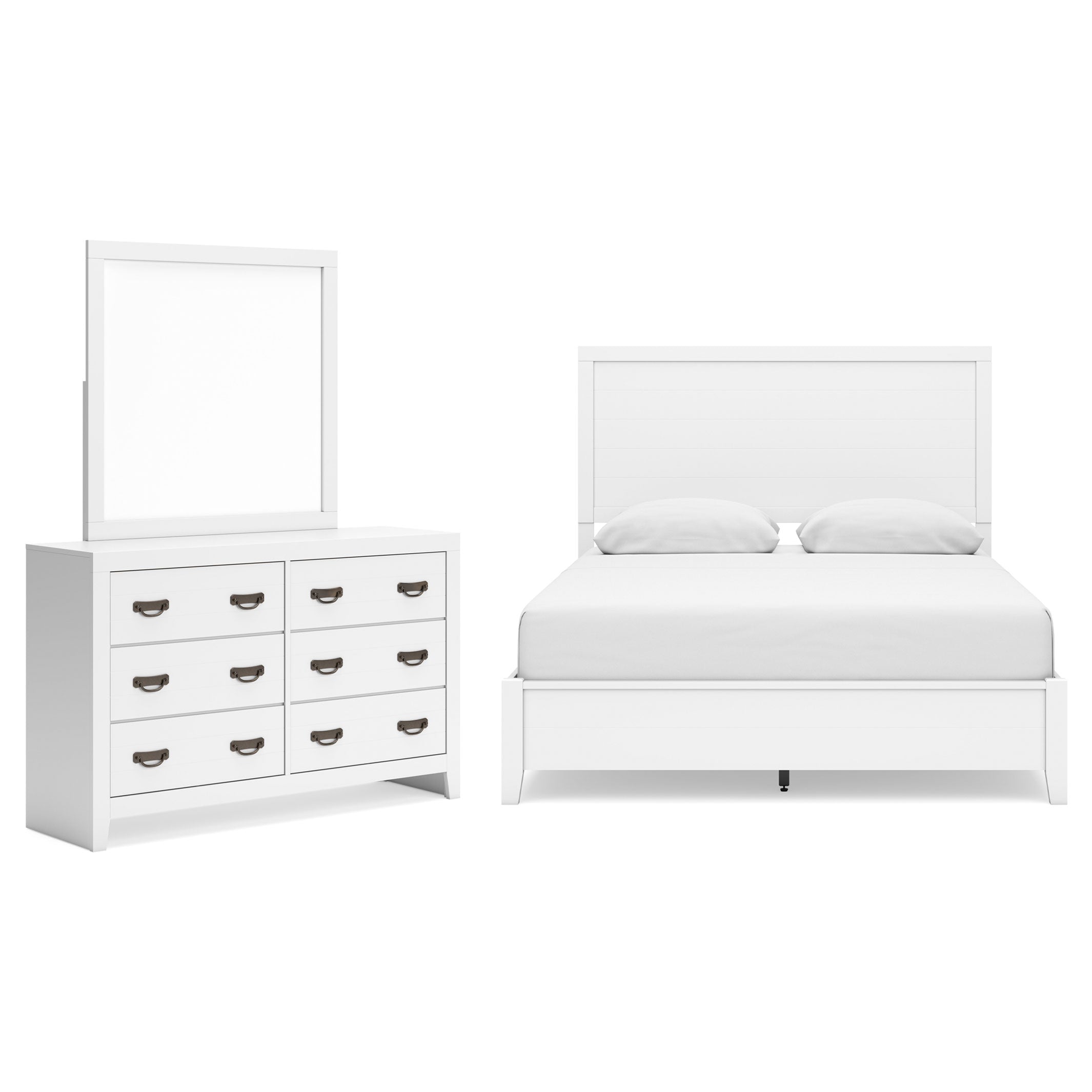 Binterglen Queen Panel Bed with Mirrored Dresser