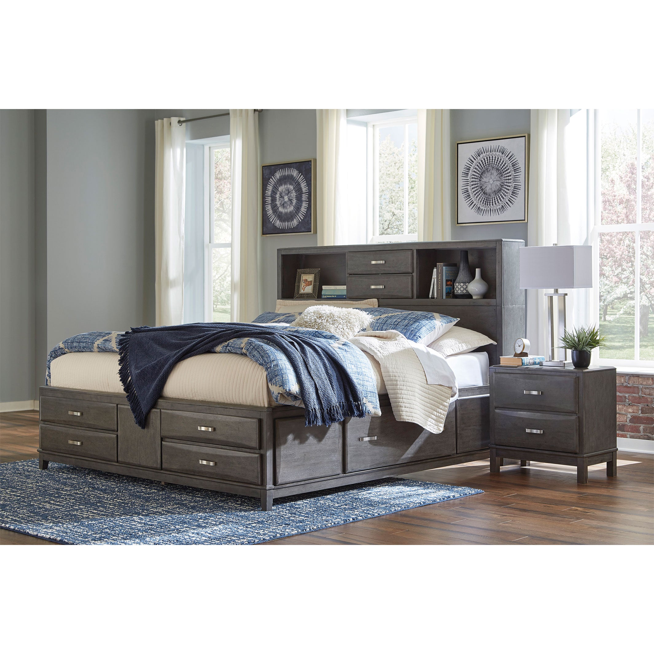 Caitbrook Queen Storage Bed with 8 Drawers