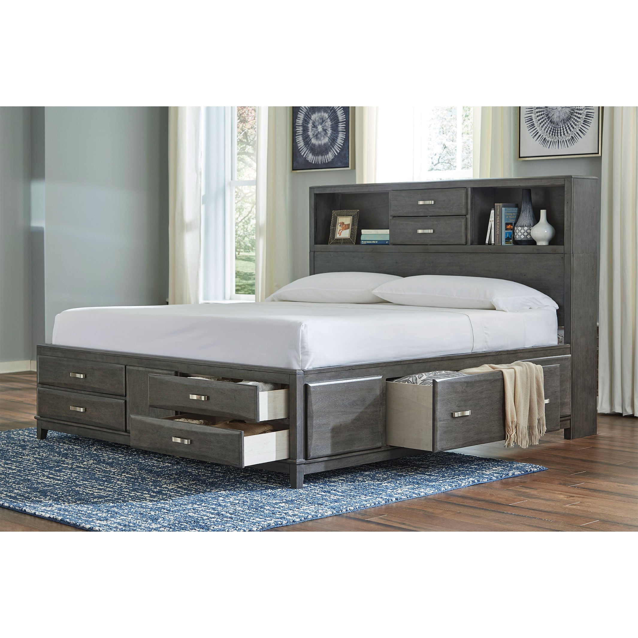 Caitbrook King Storage Bed with 8 Drawers