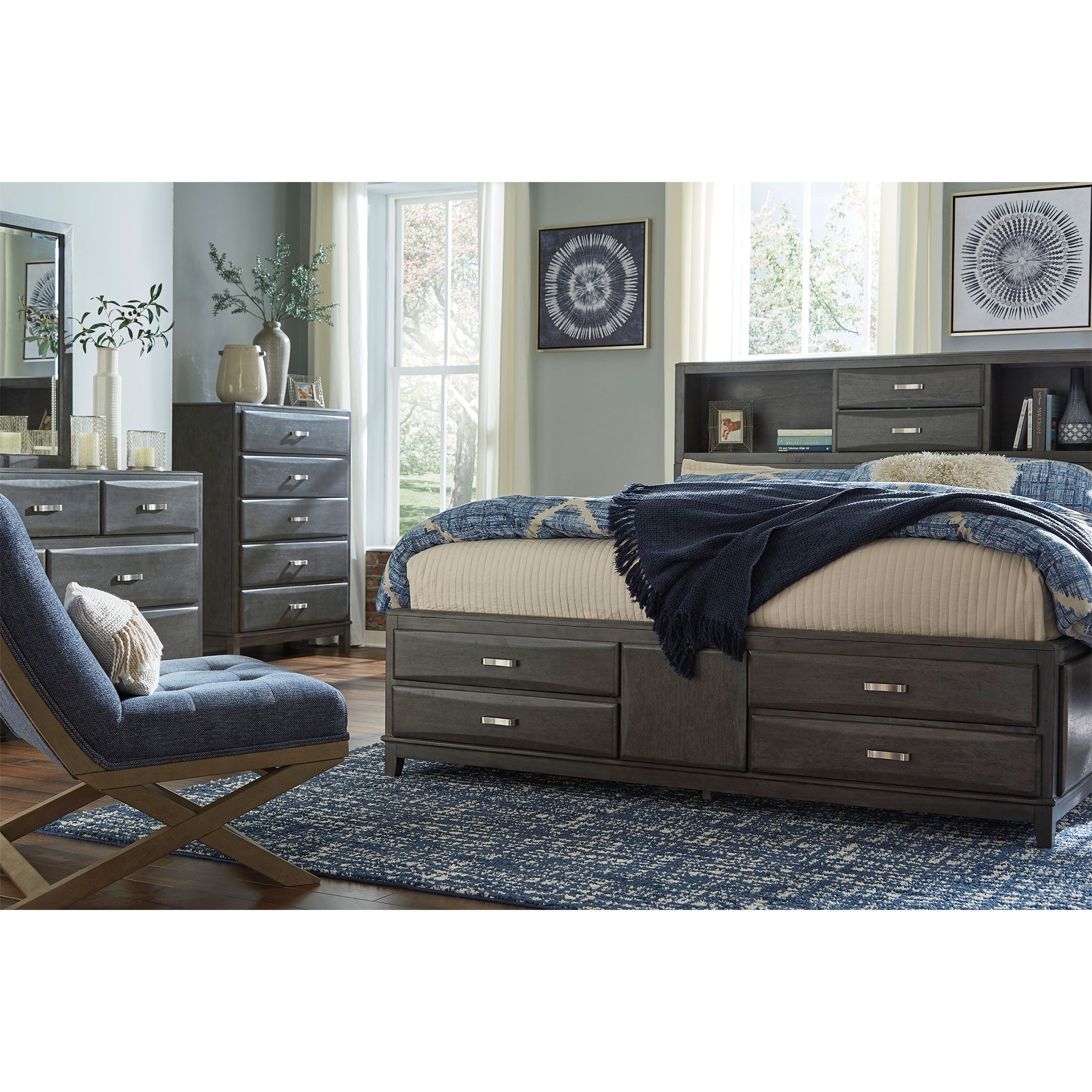 Caitbrook King Storage Bed with 8 Drawers