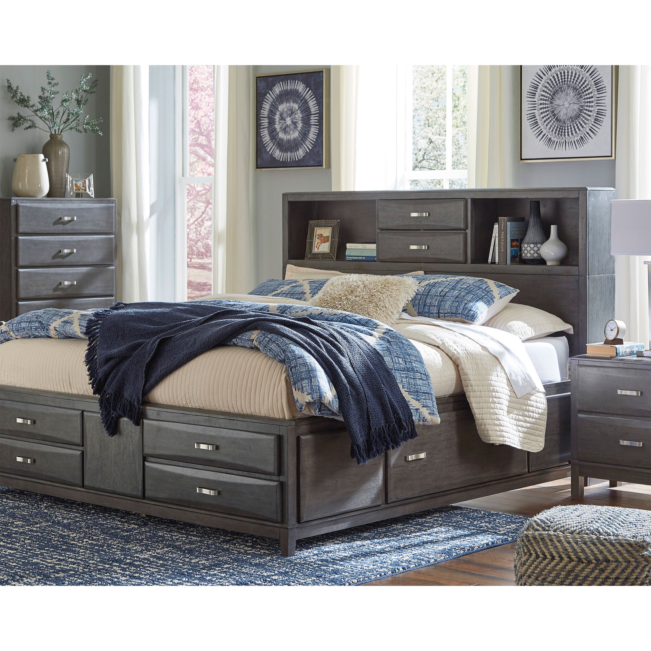 Caitbrook Queen Storage Bed with 8 Drawers