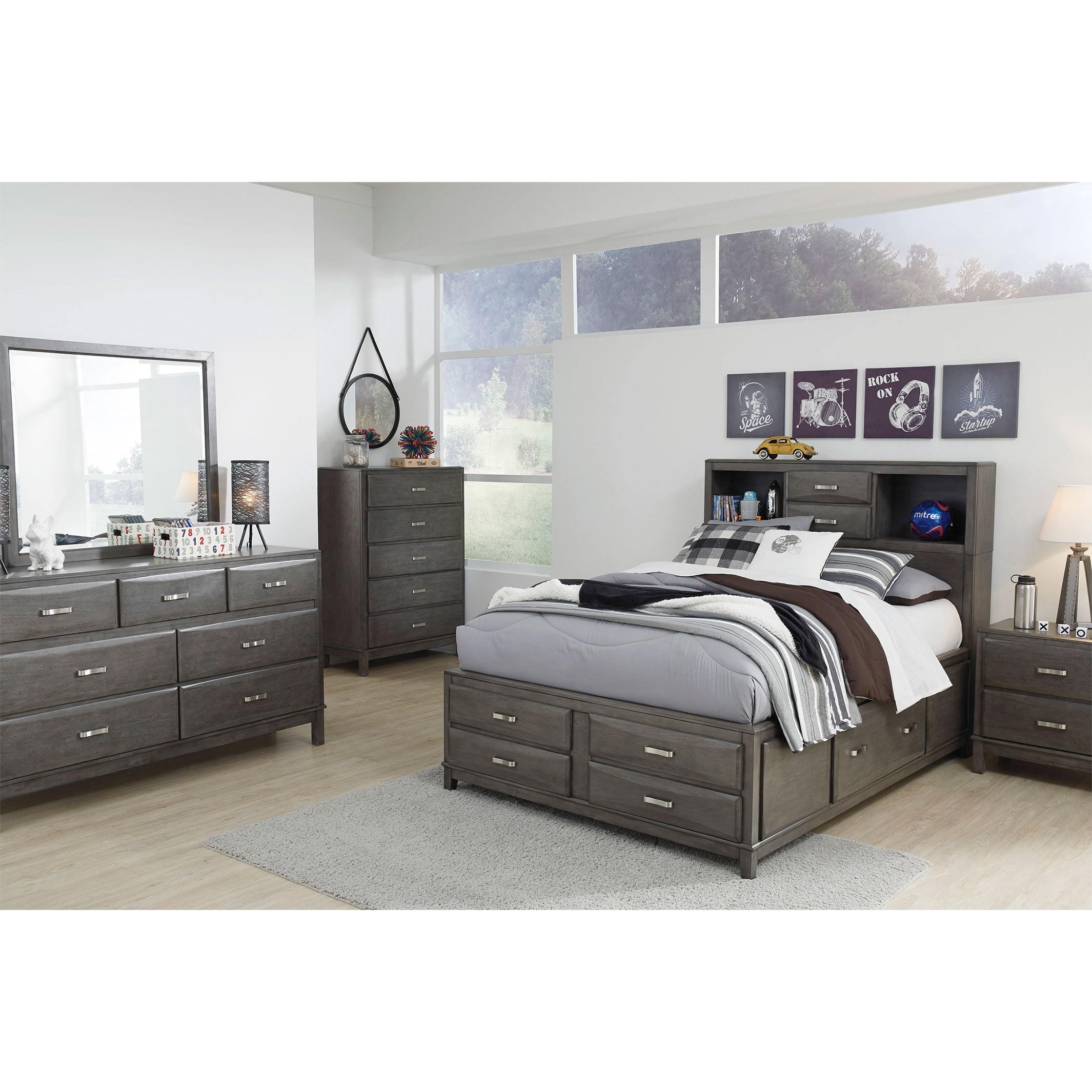 Caitbrook Full Storage Bed with 8 Drawers