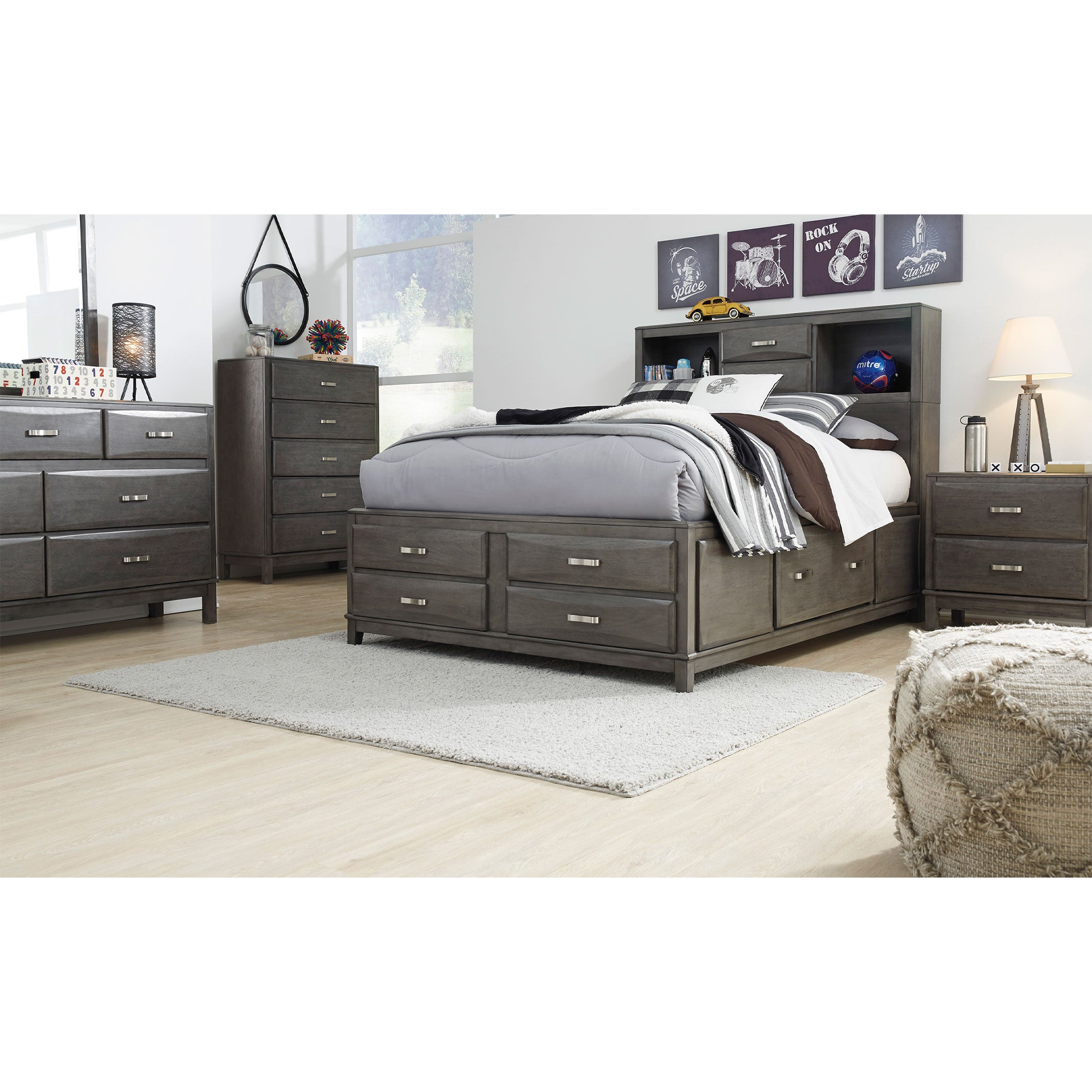 Caitbrook Full Storage Bed with 8 Drawers