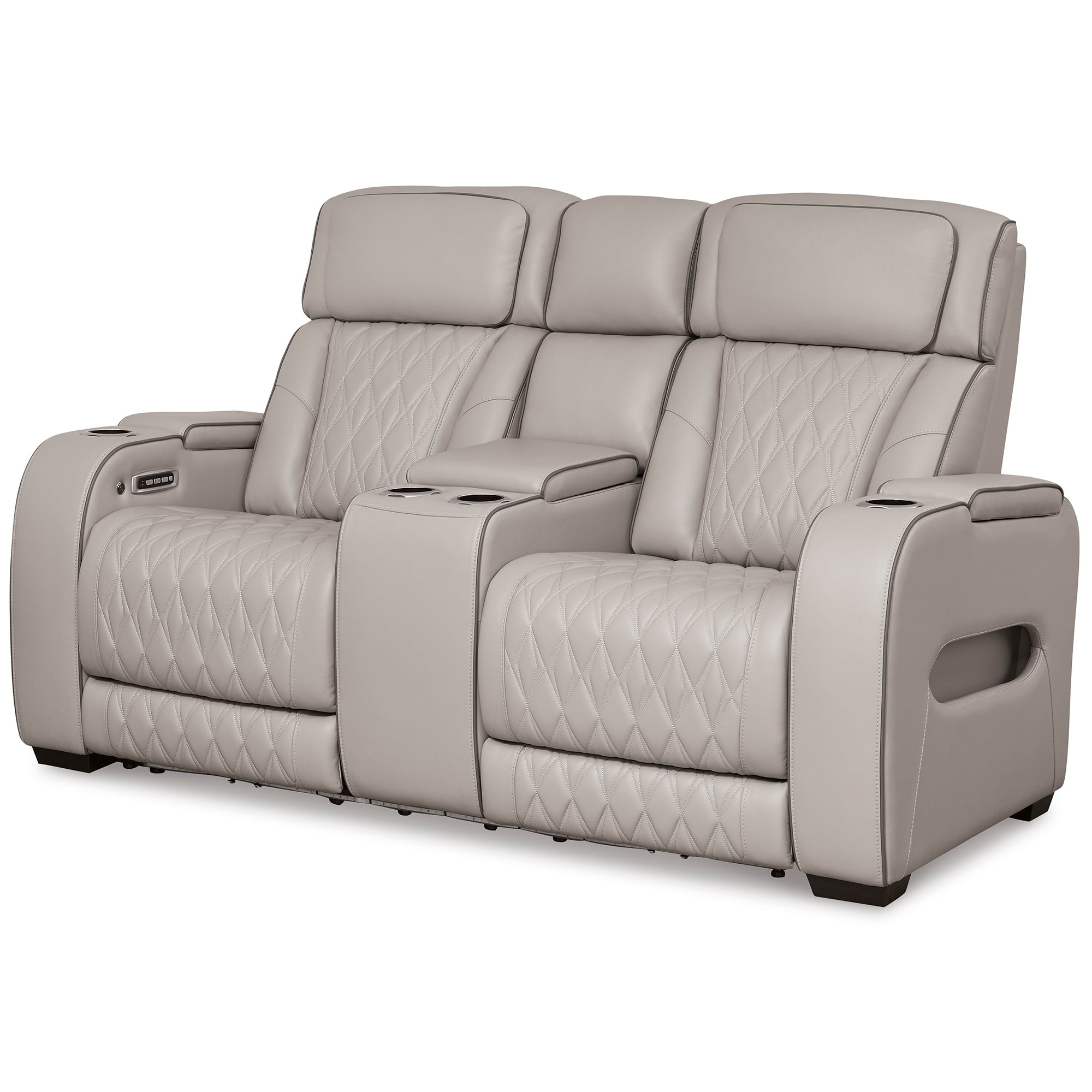 Boyington Triple Power Leather Reclining Loveseat with Console and Massage