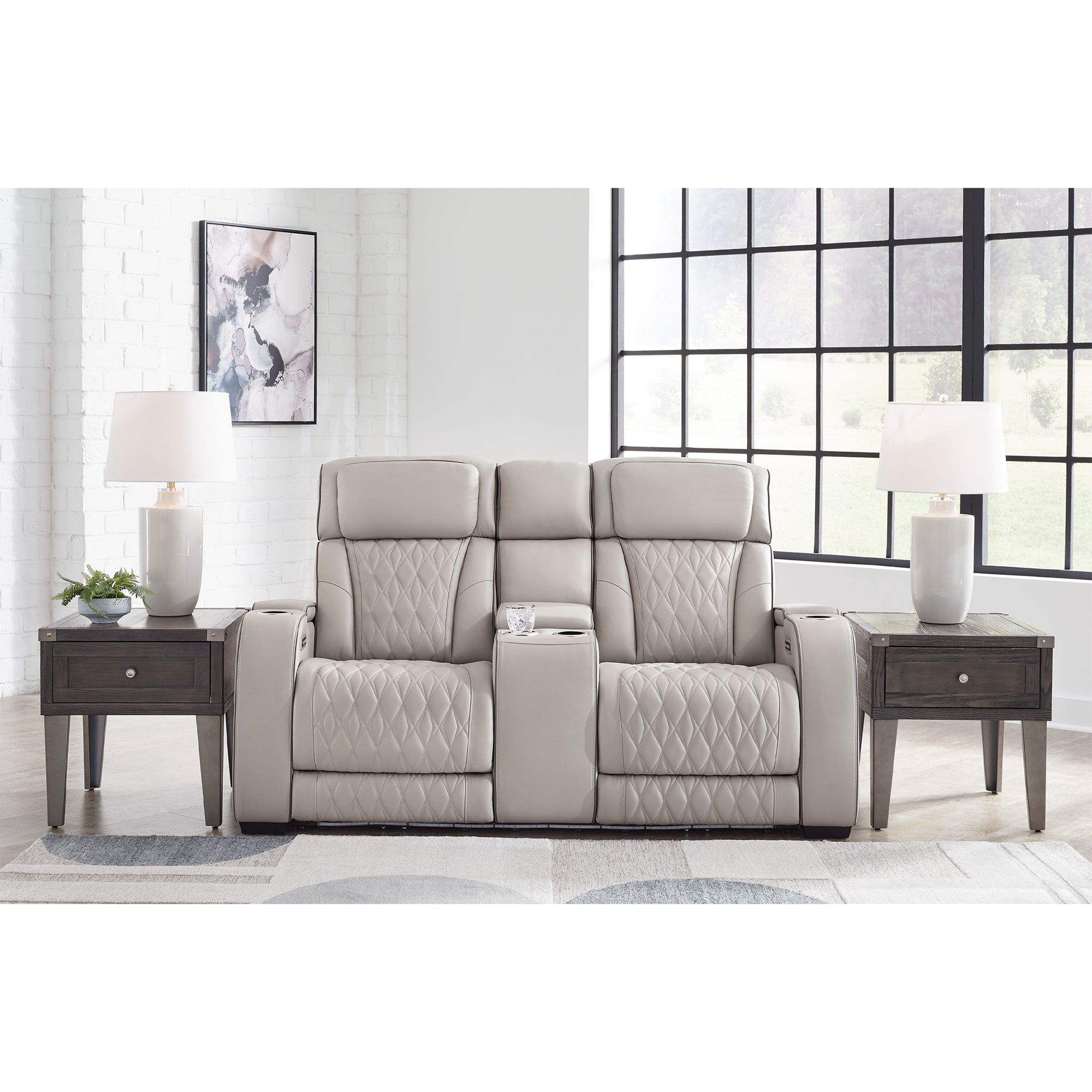 Boyington Triple Power Leather Sofa and Loveseat Set with Massage