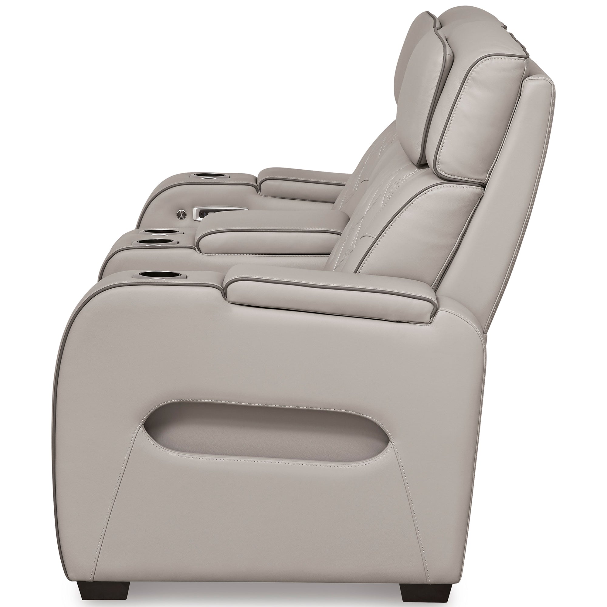 Boyington Triple Power Leather Reclining Loveseat with Console and Massage