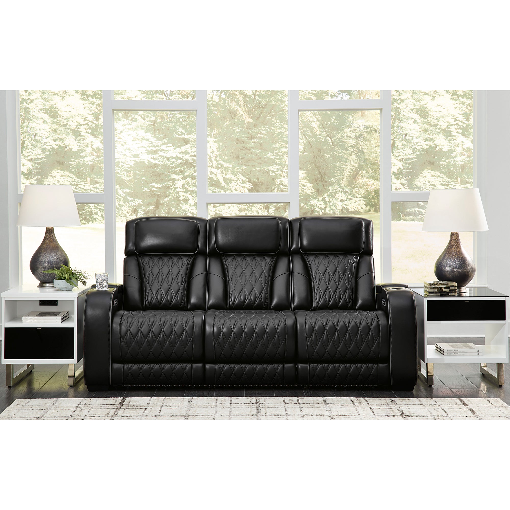 Boyington Triple Power Leather Sofa and Loveseat Set with Massage