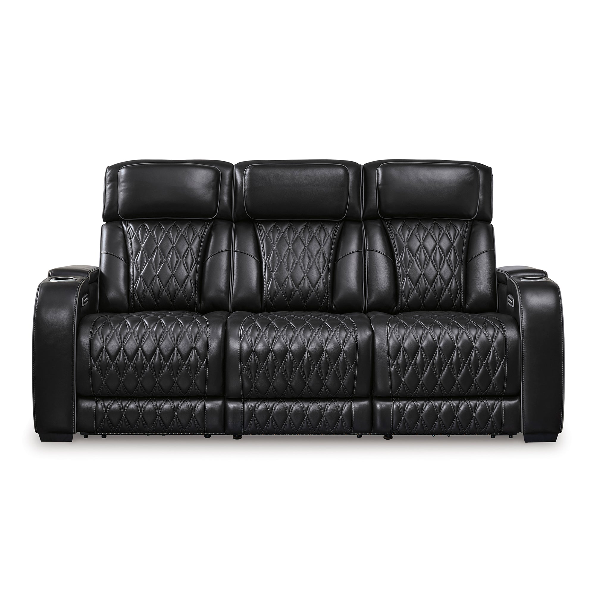 Boyington Triple Power Leather Sofa and Loveseat Set with Massage