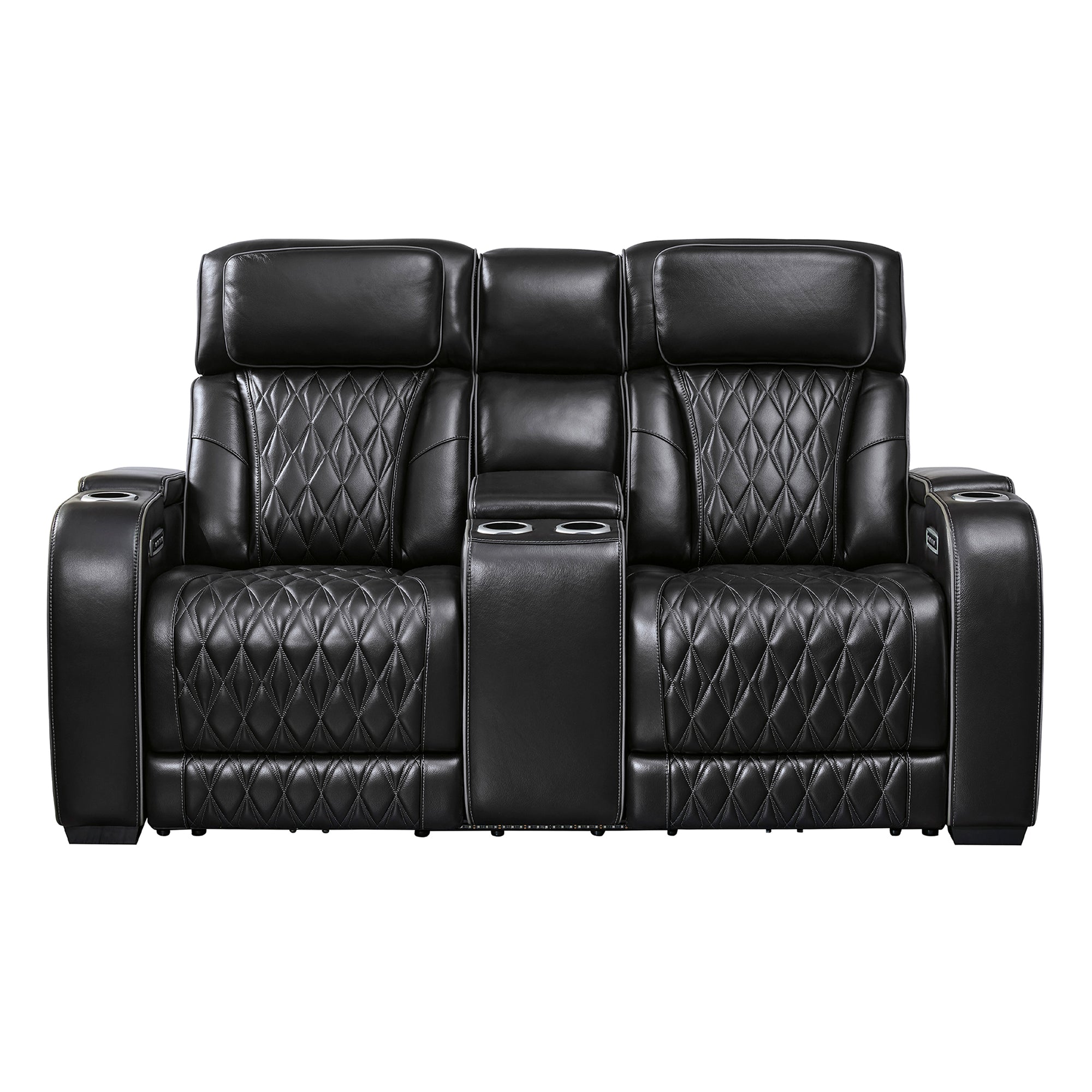 Boyington Triple Power Leather Sofa and Loveseat Set with Massage
