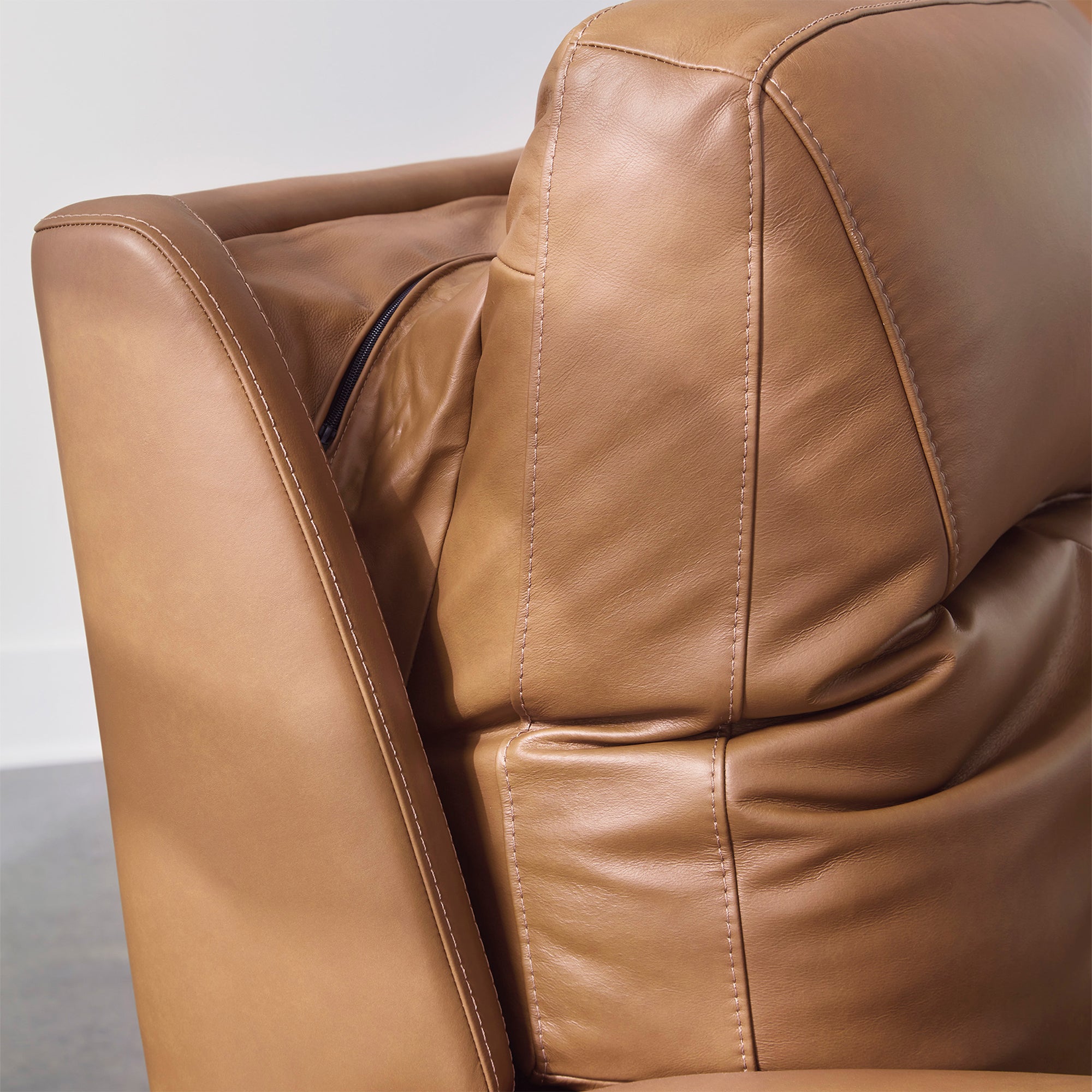 Tryanny Triple Power Leather Reclining Loveseat