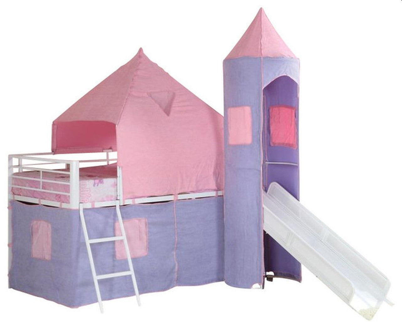 Princess Twin Loft Bed with Slide