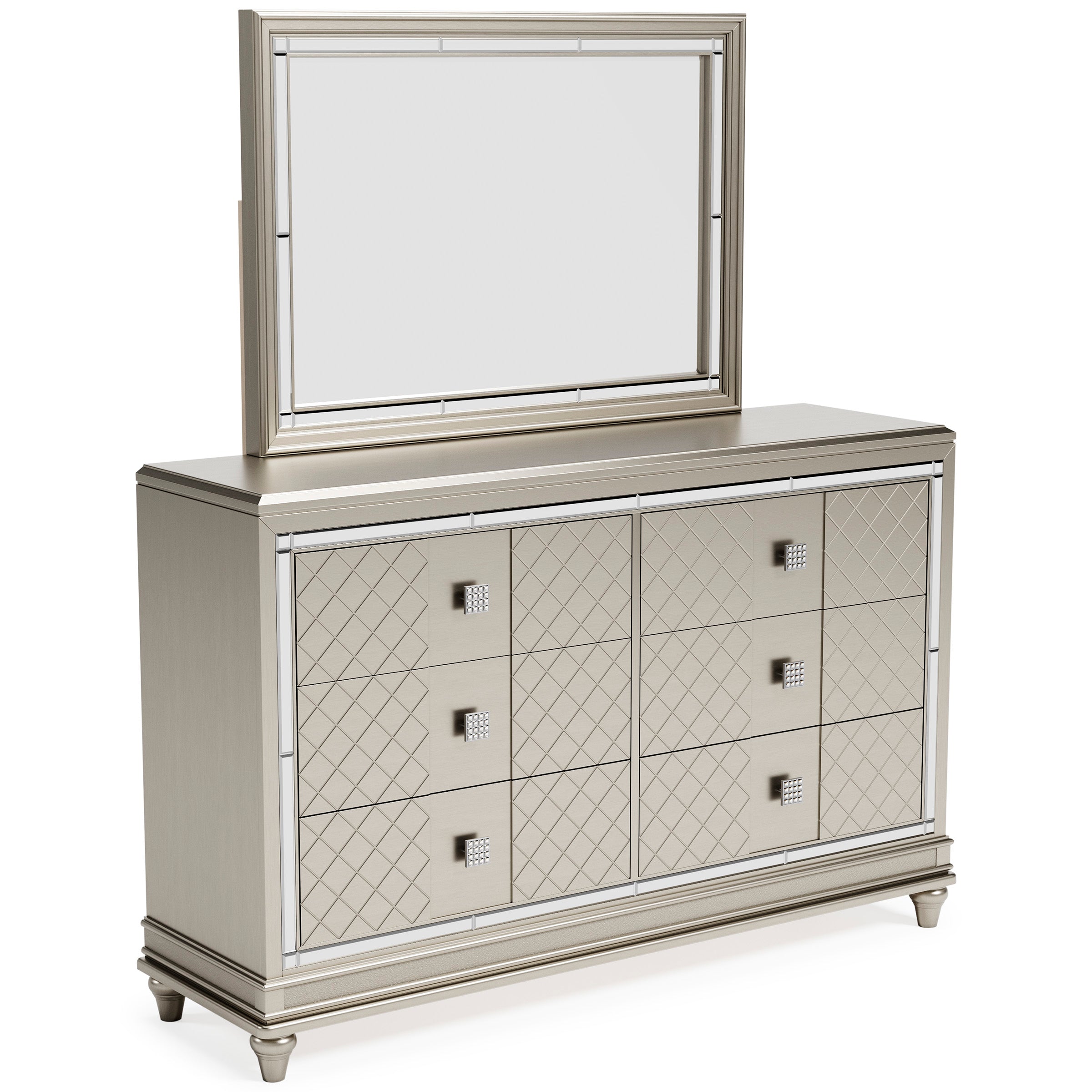 Chevanna King Panel Bed with Mirrored Dresser