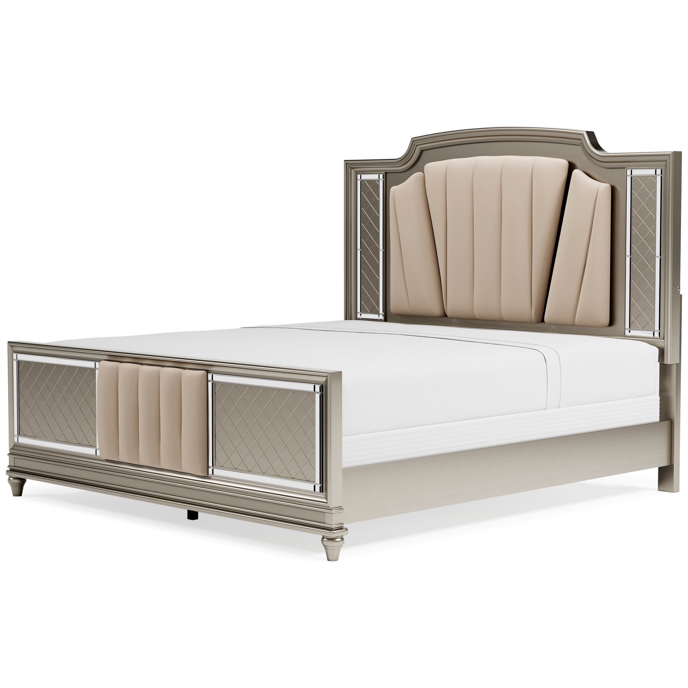 Chevanna King Panel Bed with Mirrored Dresser