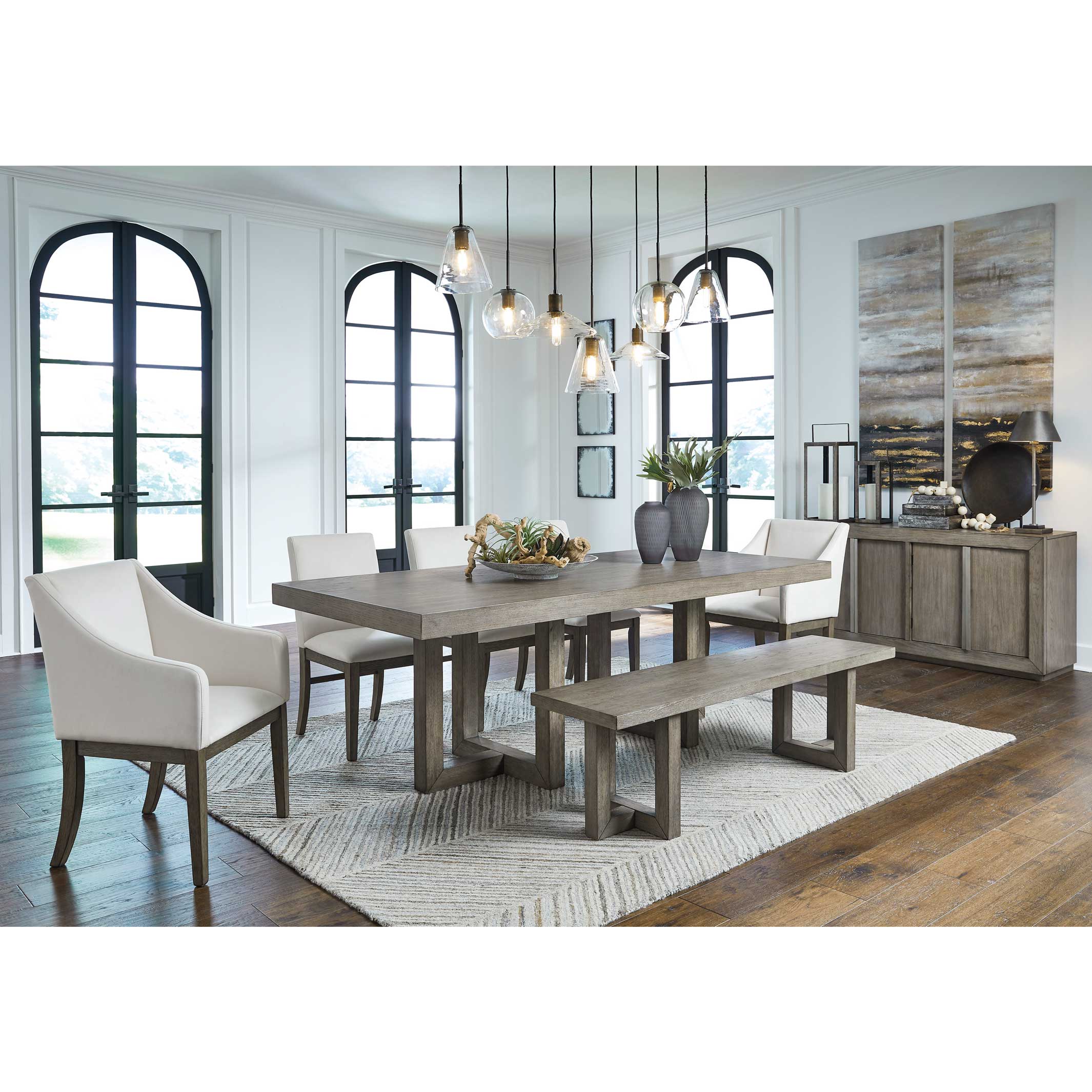 Anibecca Dining Table and 6 Chairs and Bench