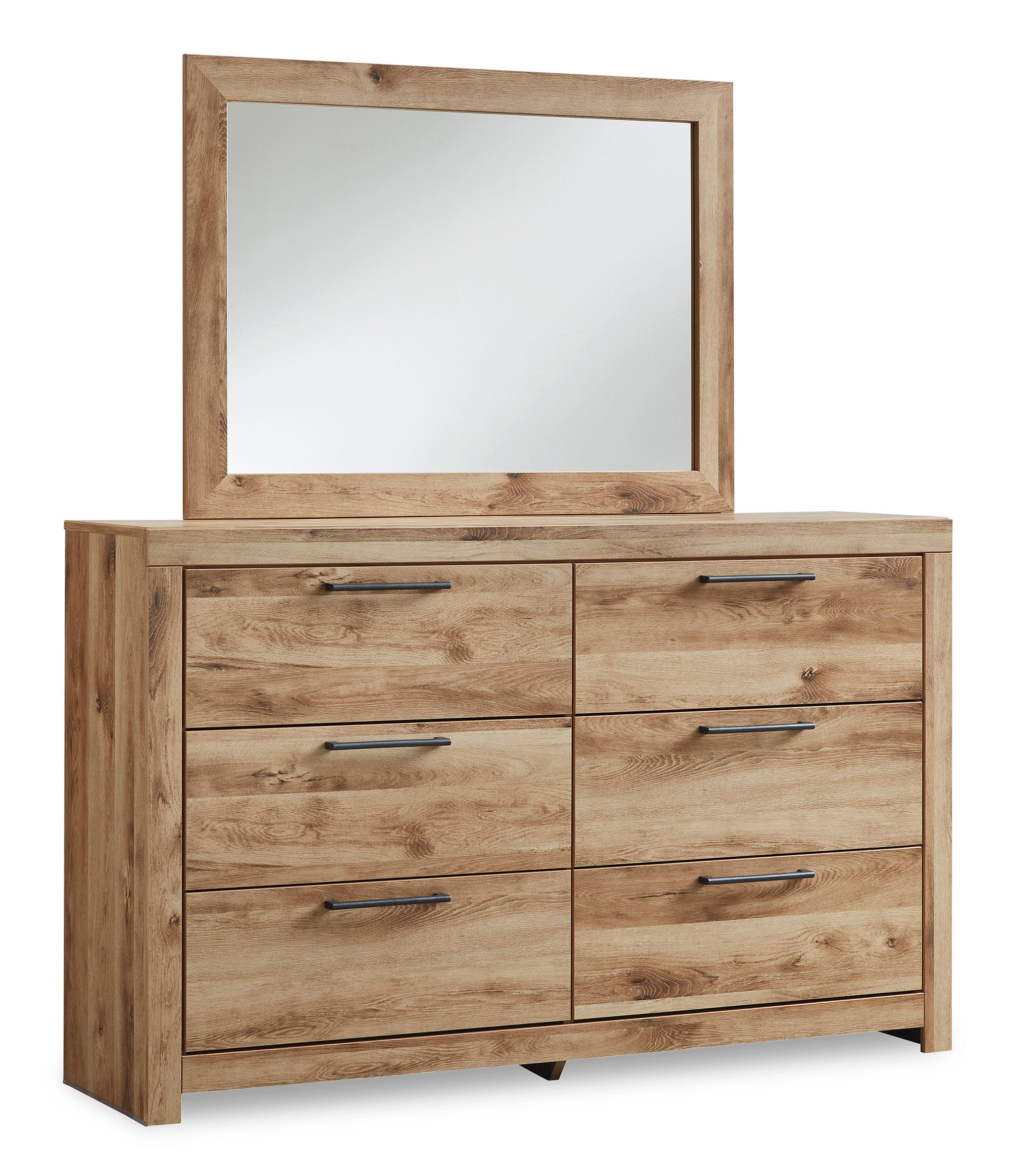 Hyanna Queen Panel Bed with Mirrored Dresser