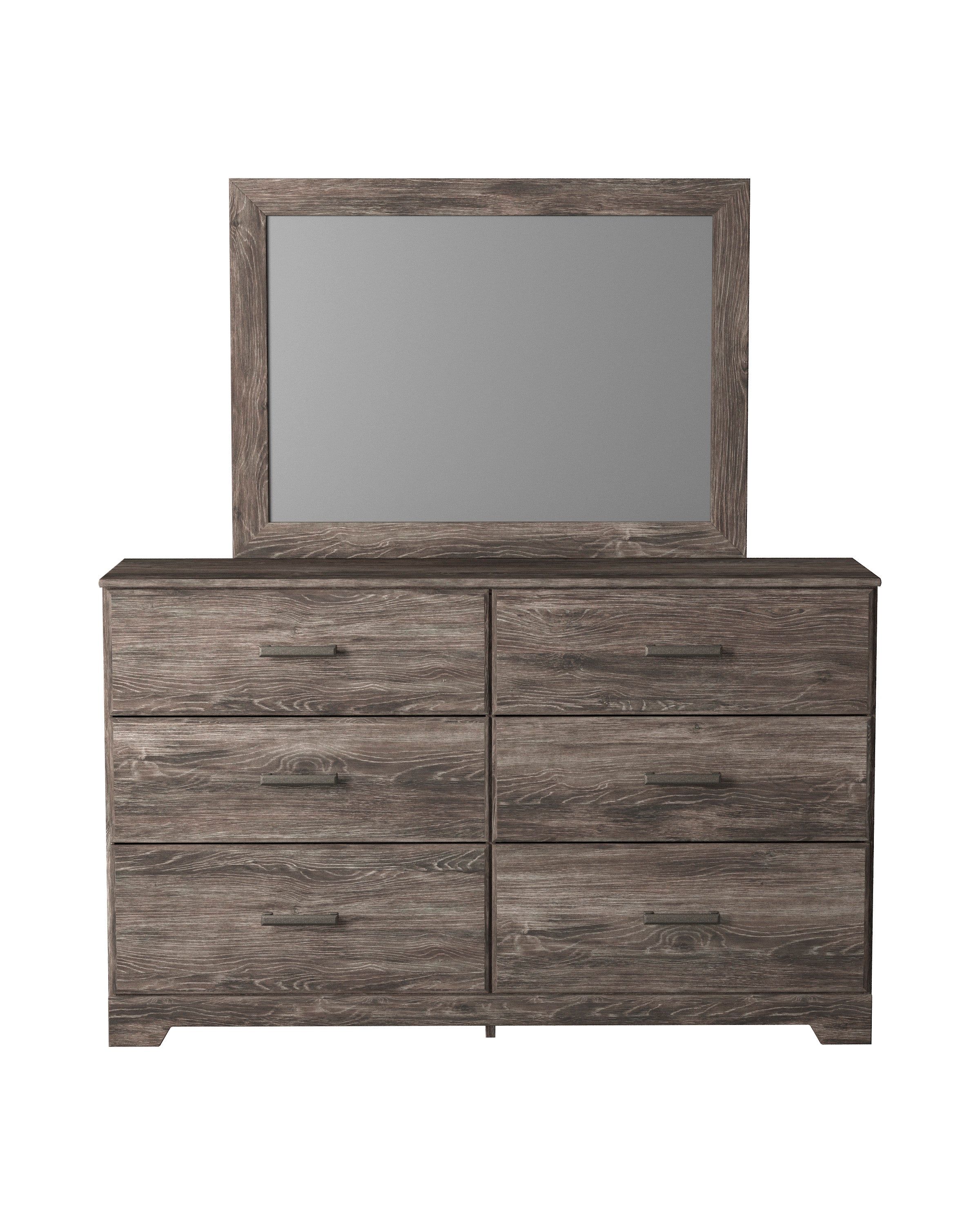 Ralinksi King Panel Bed with Mirrored Dresser